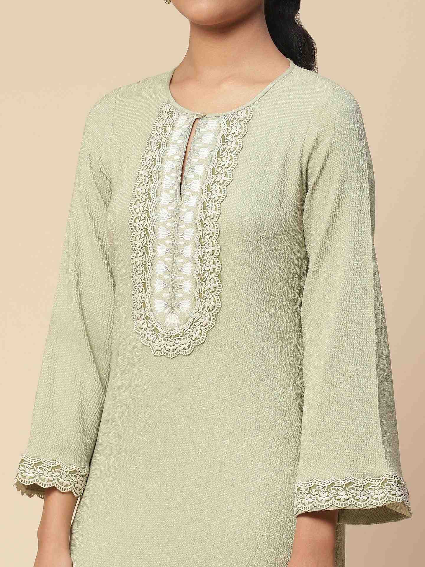 Green Ersheen Solid Suit Set