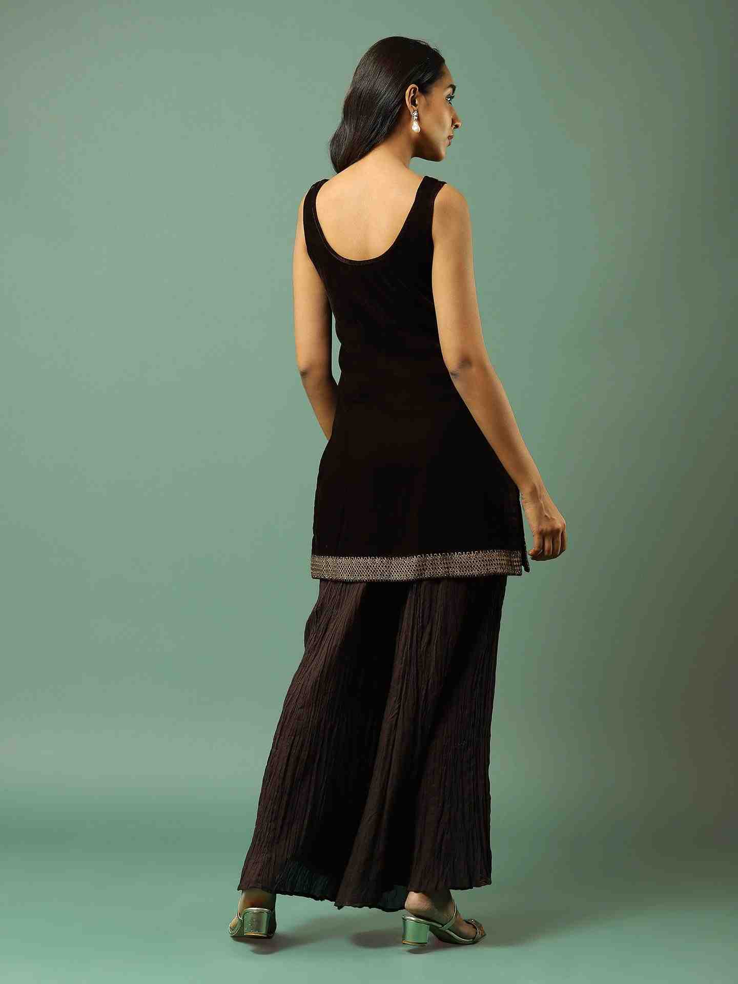 Brown Kanak Sharara Suit