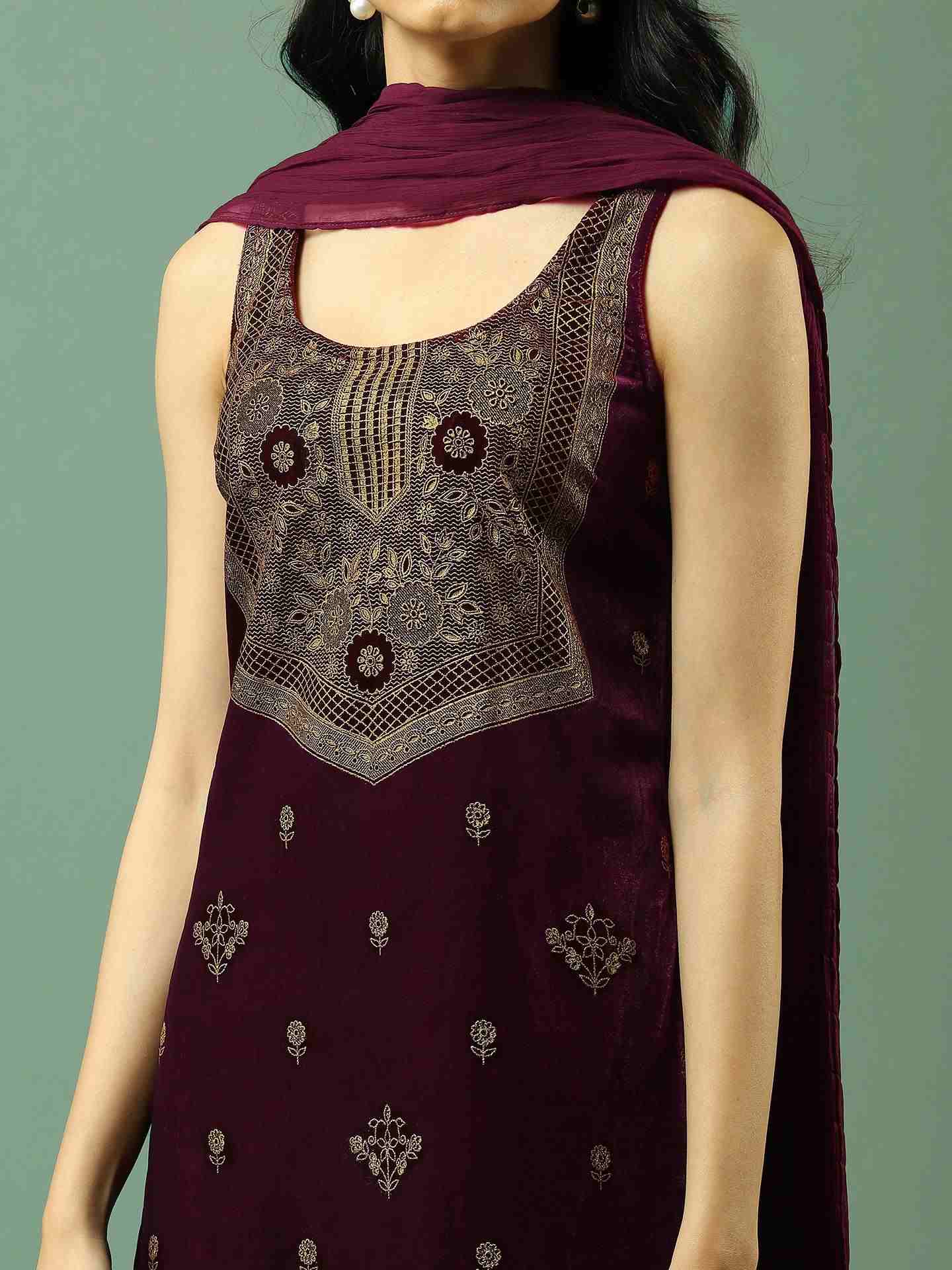 Wine Kanak Sharara Suit