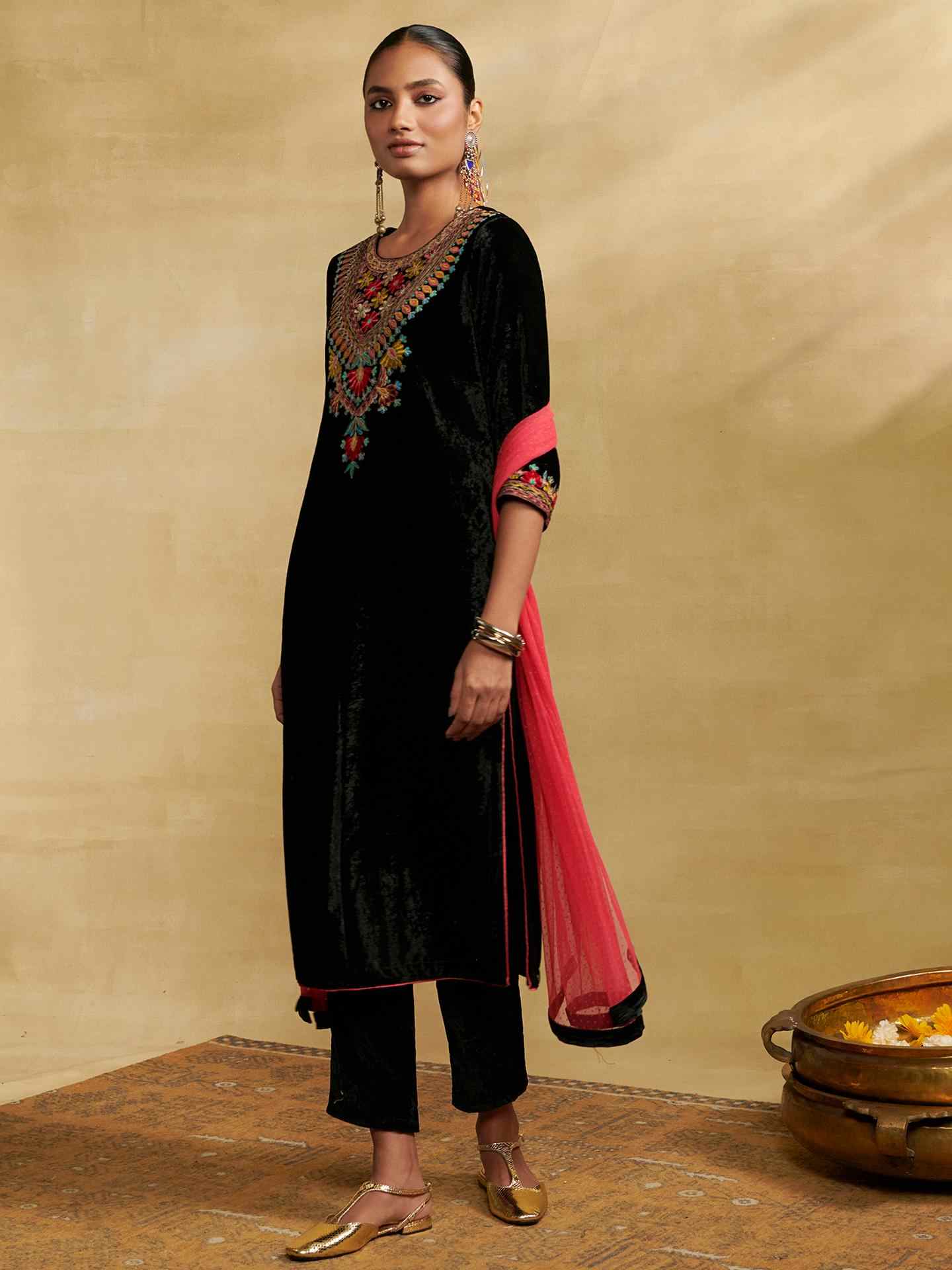 Black Mulbery Festive Suit Set