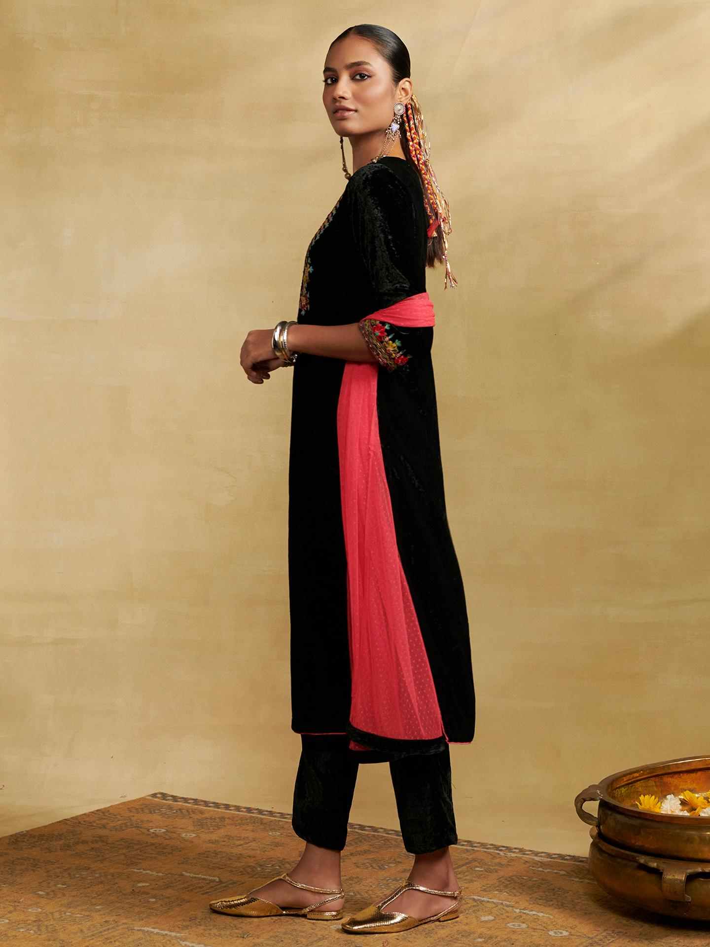 Black Mulbery Festive Suit Set