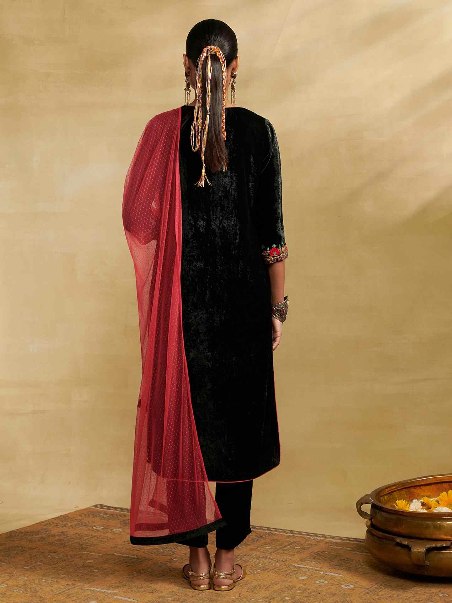 Black Mulbery Festive Suit Set