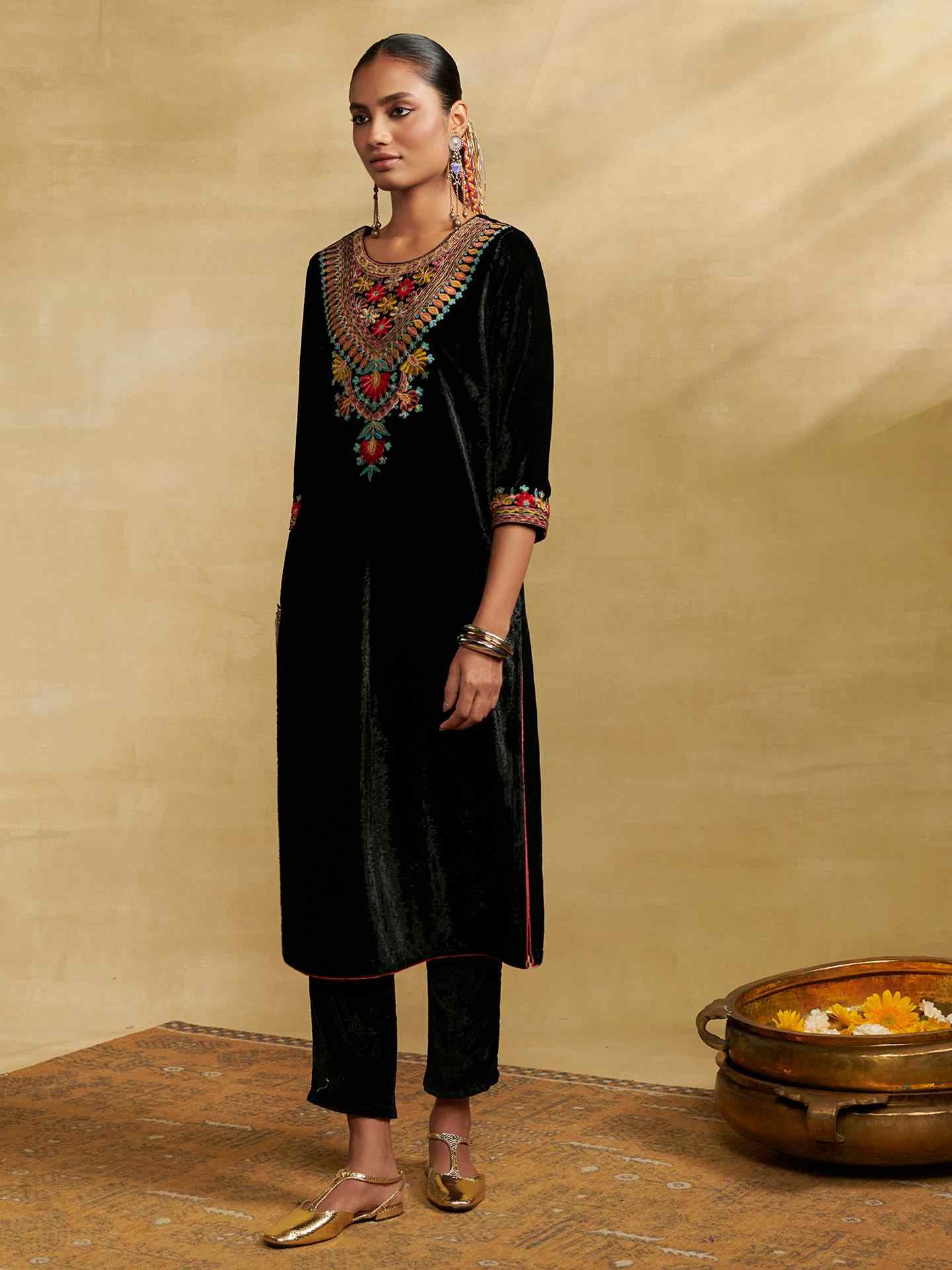 Black Mulbery Festive Suit Set