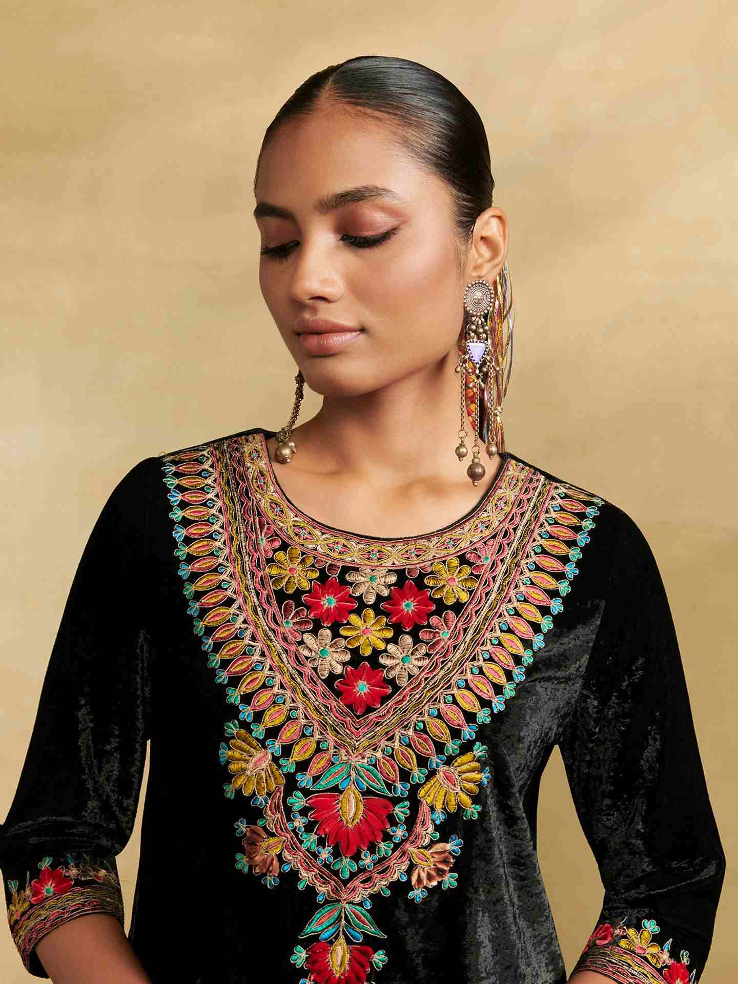 Black Mulbery Festive Suit Set