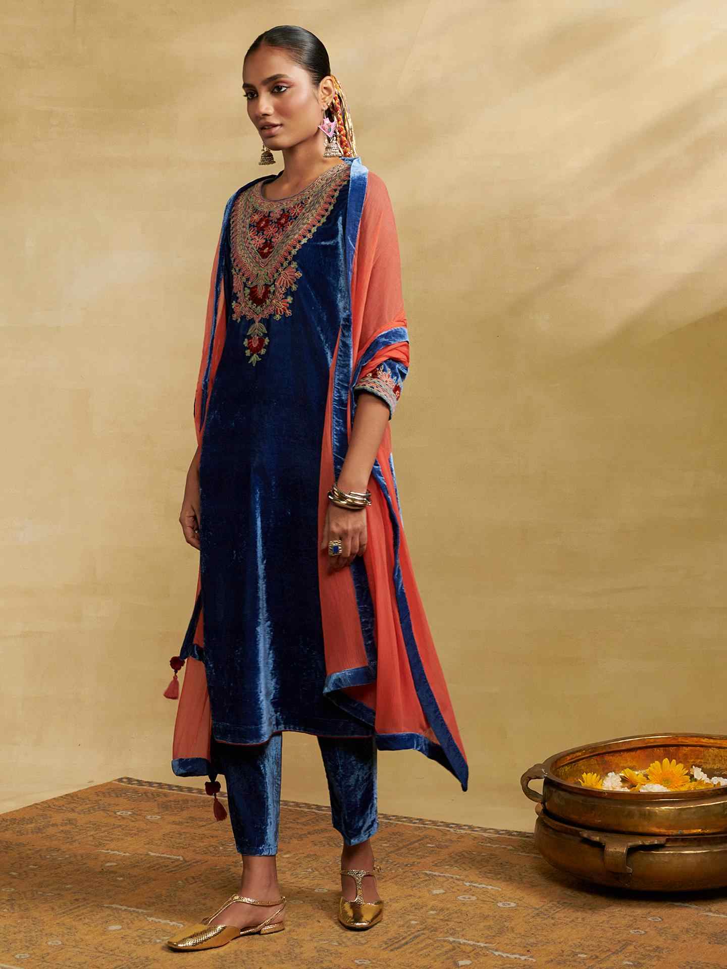 Blue Mulbery Festive Suit Set