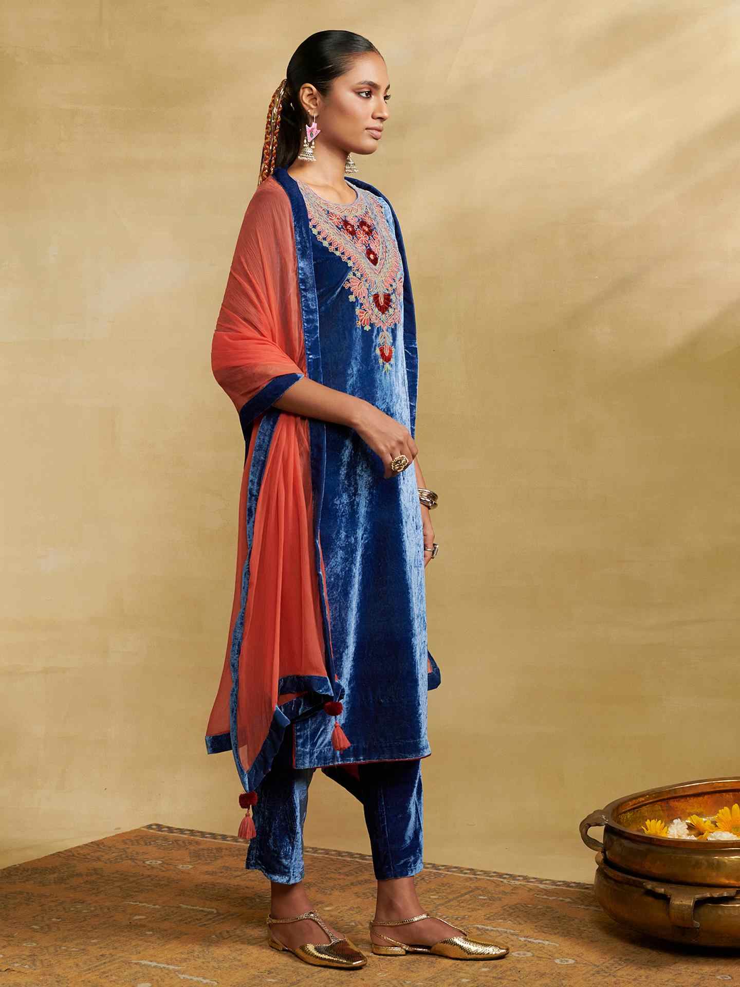 Blue Mulbery Festive Suit Set