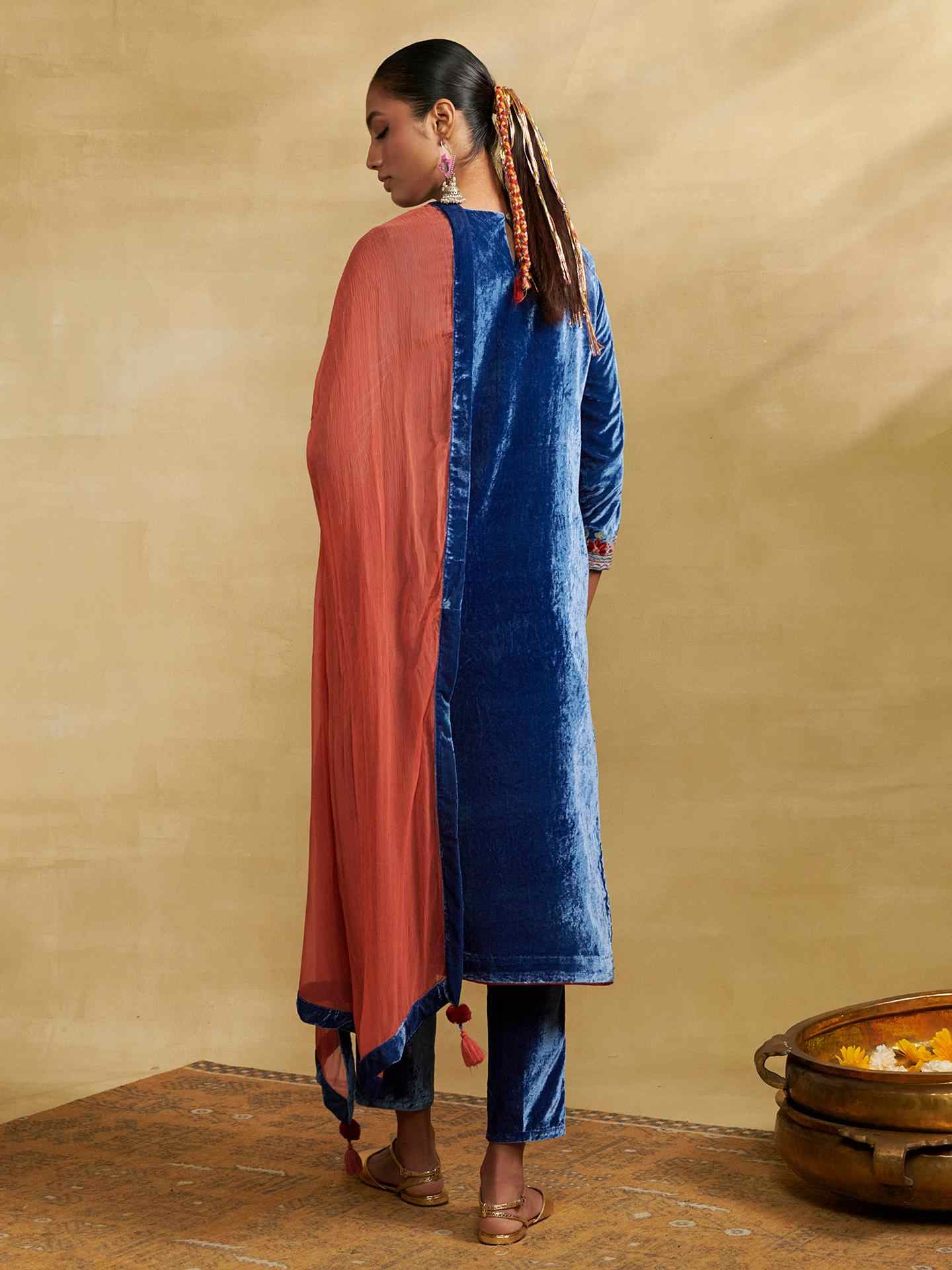 Blue Mulbery Festive Suit Set