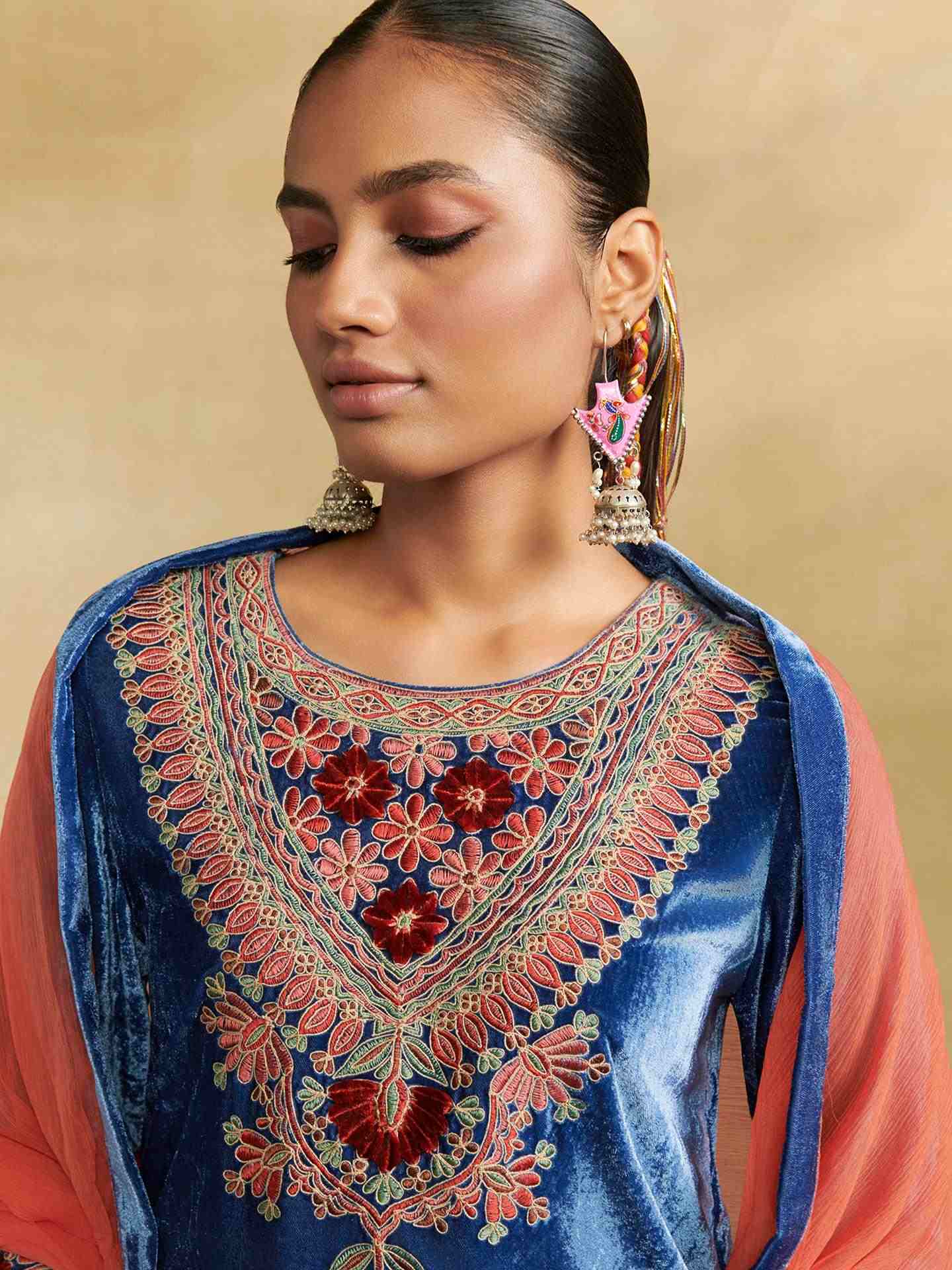 Blue Mulbery Festive Suit Set