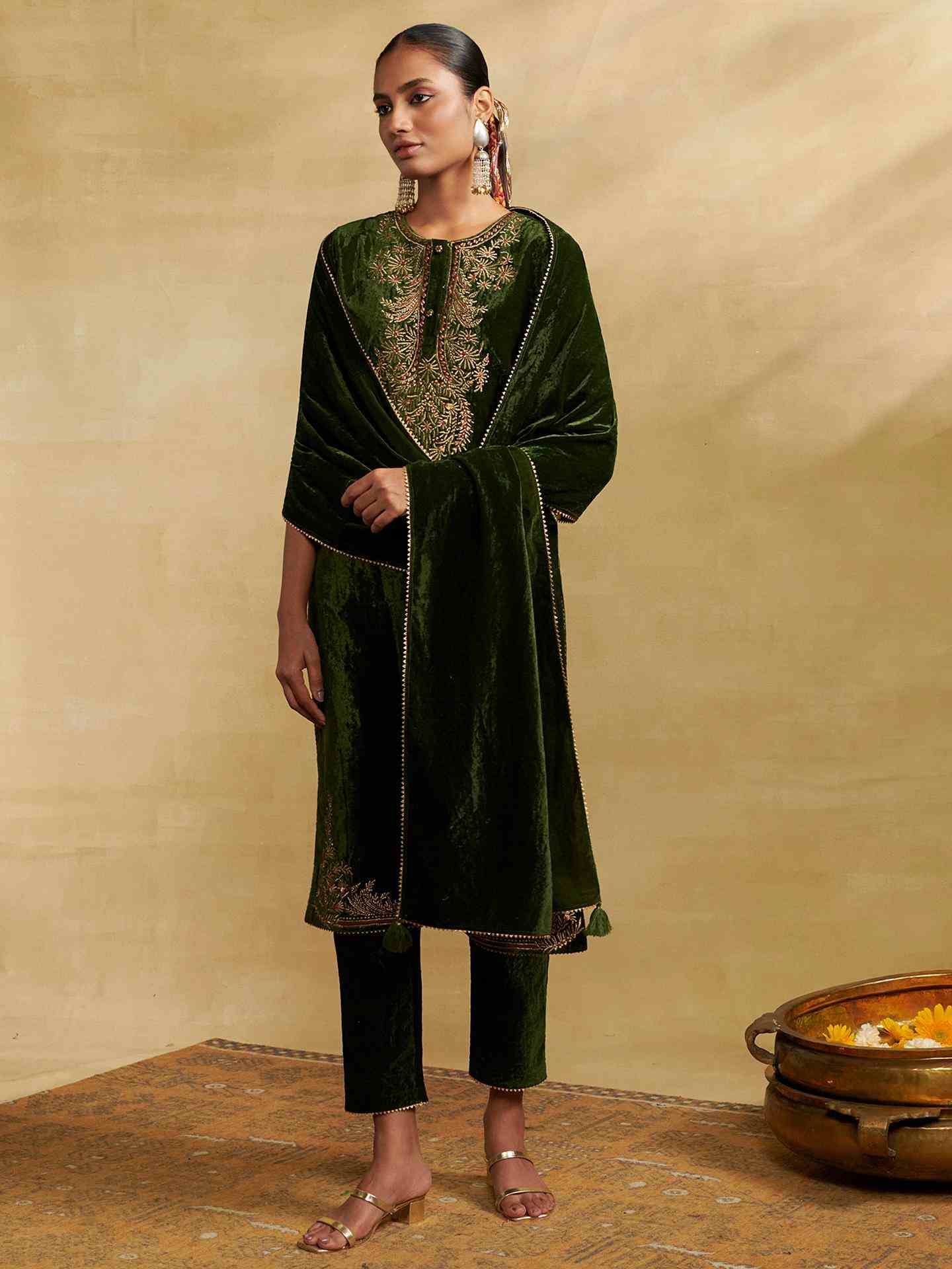 Bottle Green Nazara Festive Suit Set