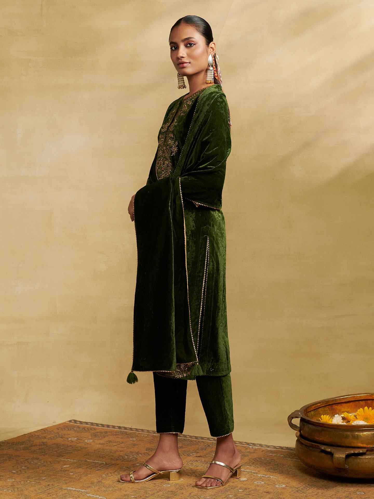 Bottle Green Nazara Festive Suit Set