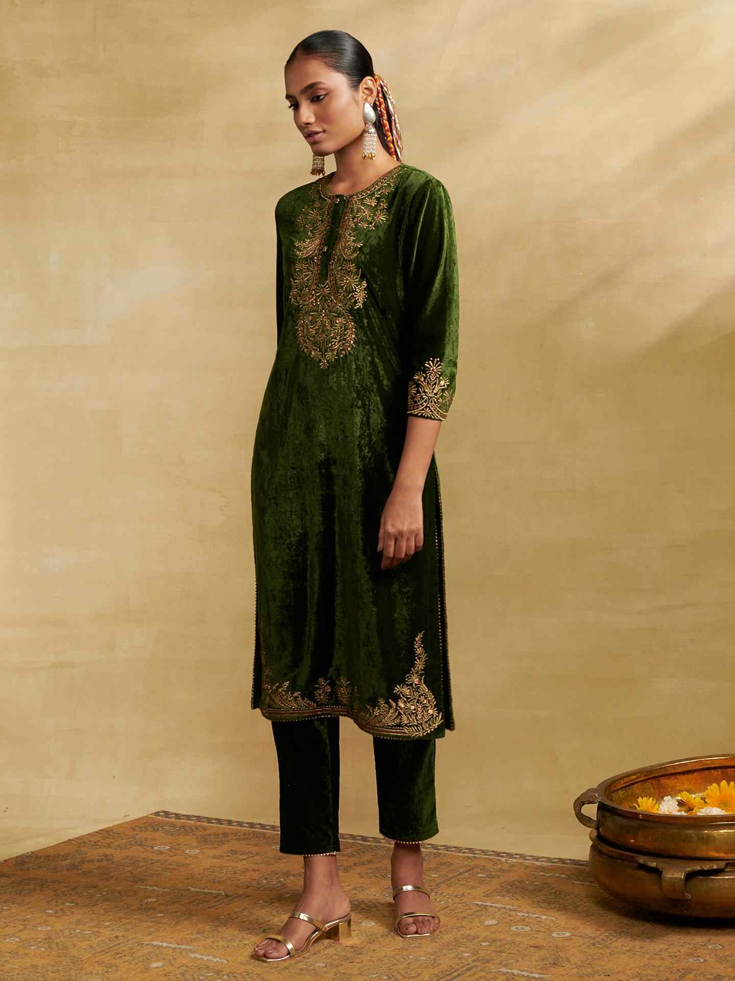 Bottle Green Nazara Festive Suit Set