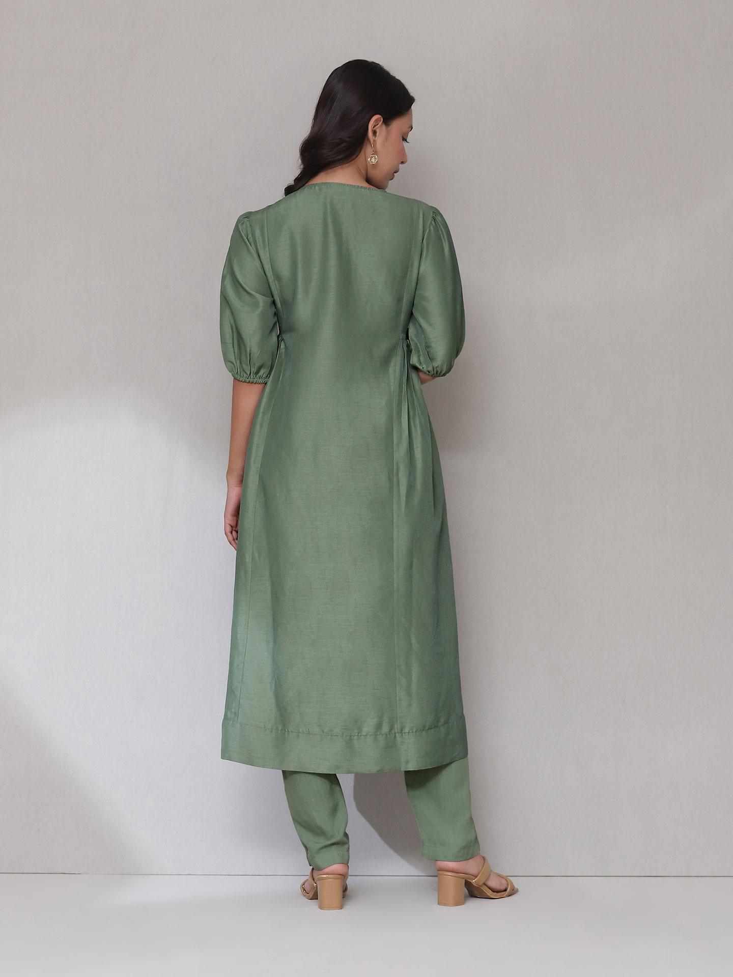 Green Araj Solid Suit Set