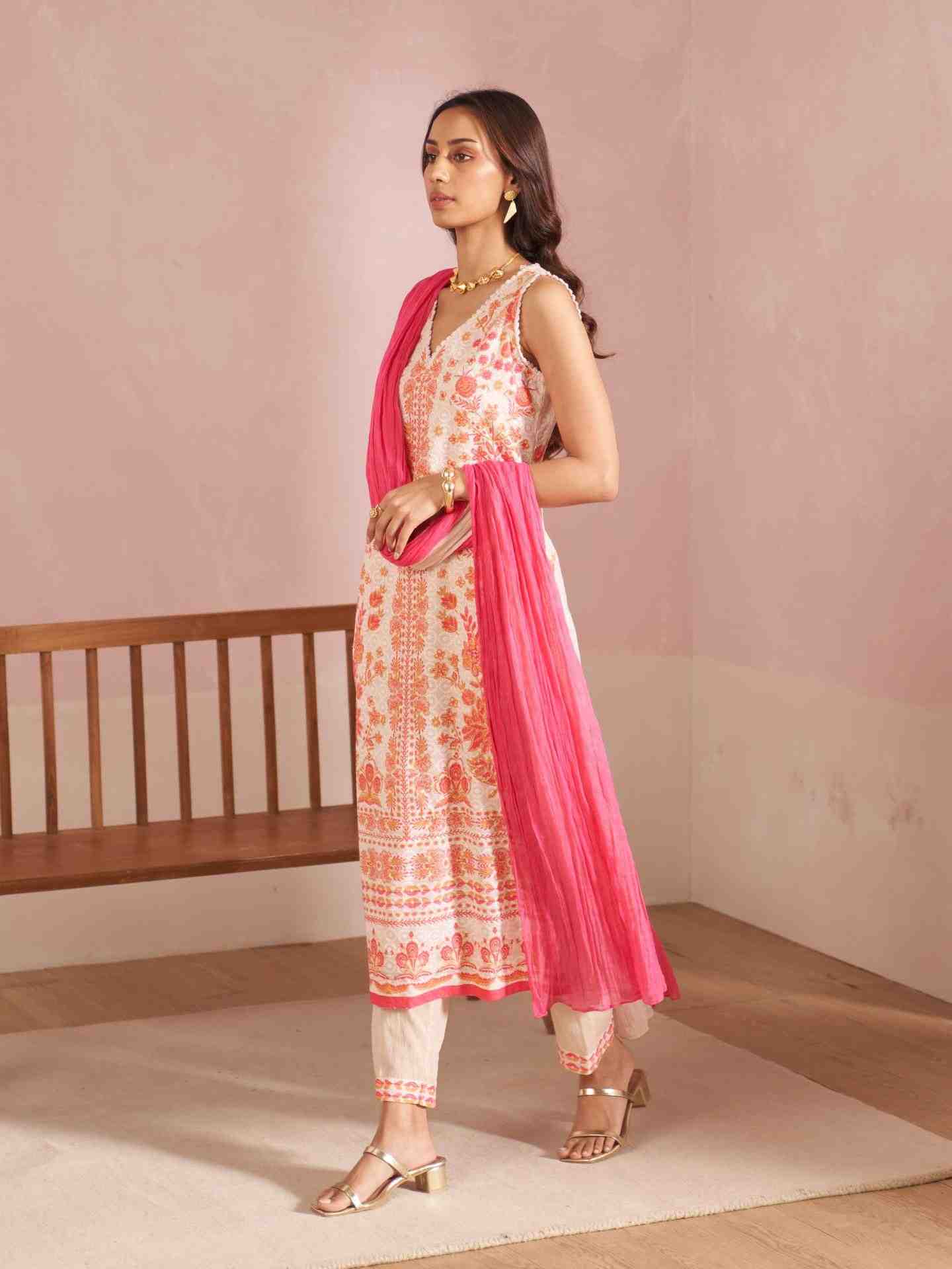 Ecru Calicoo Suit Set