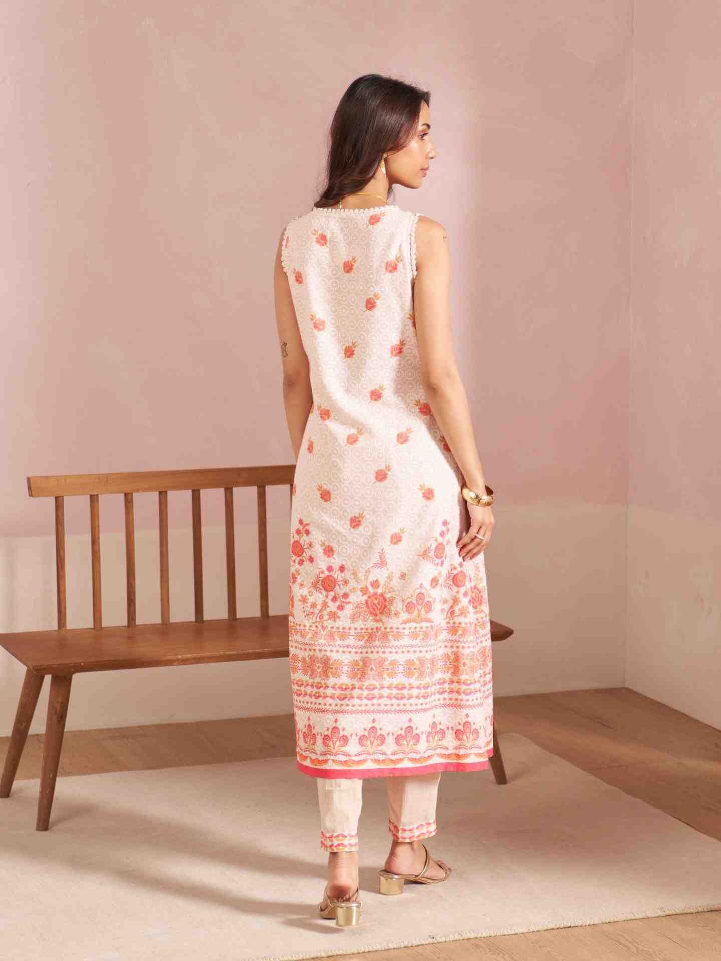 Ecru Calicoo Suit Set