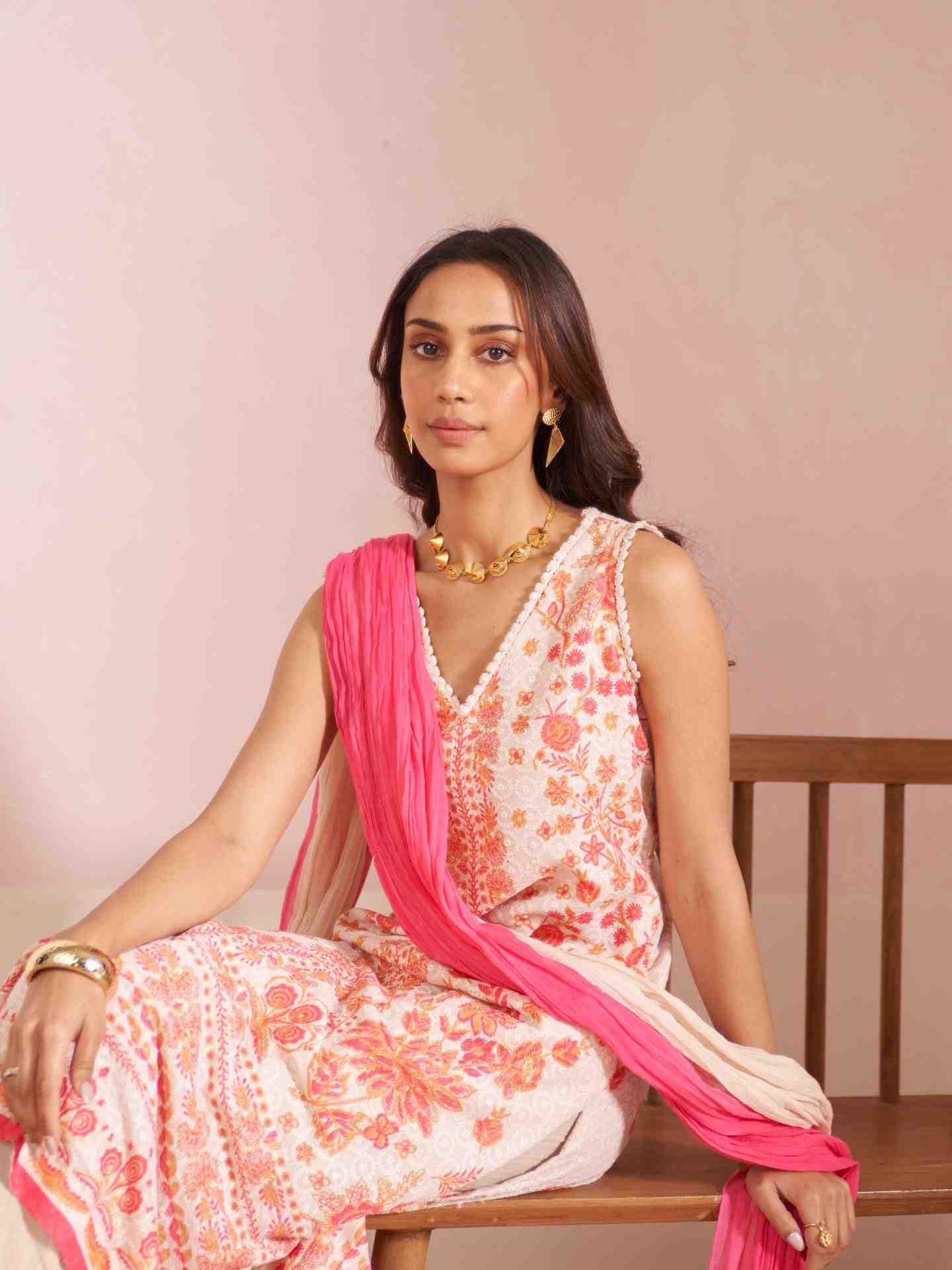 Ecru Calicoo Suit Set