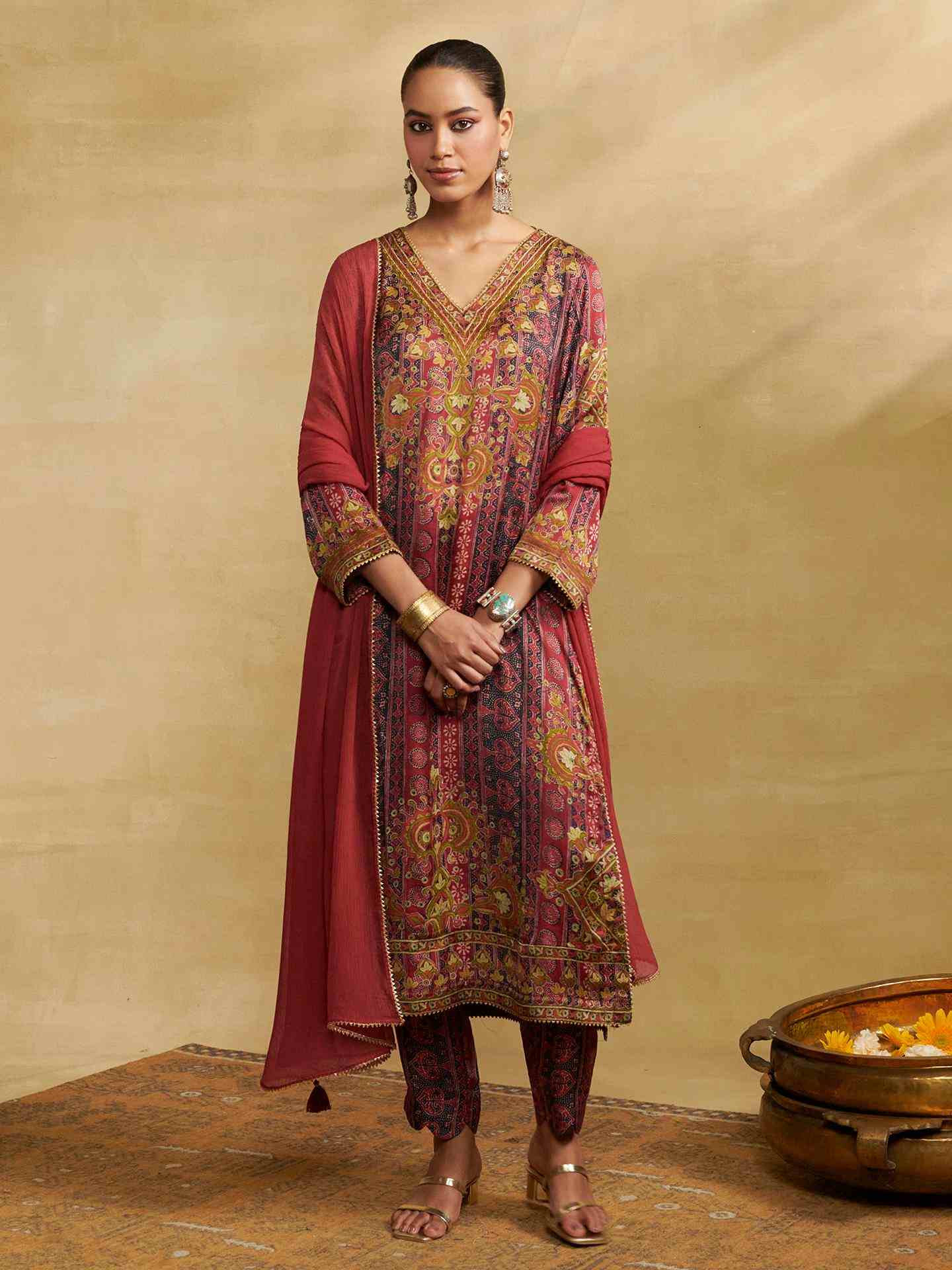 Burgandy Sarang Suit Set