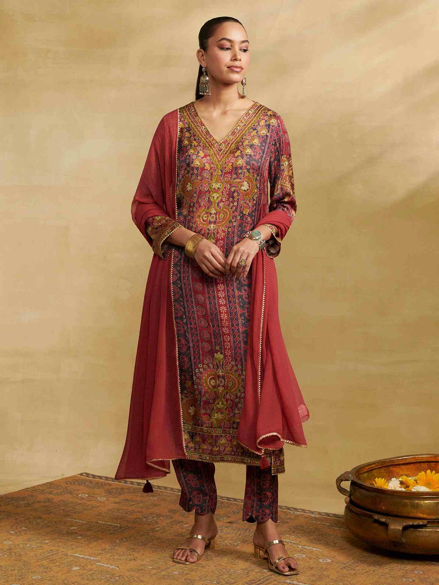 Burgandy Sarang Suit Set