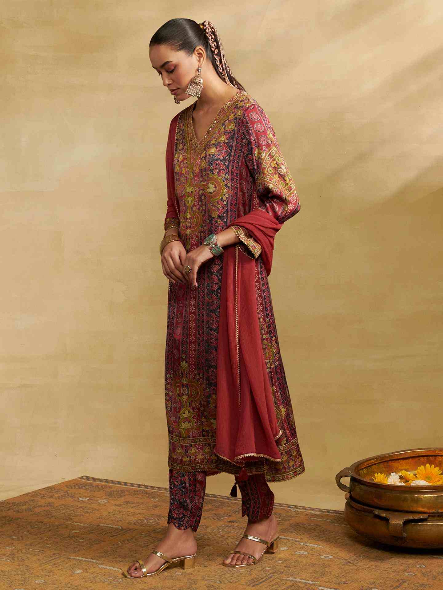 Burgandy Sarang Suit Set