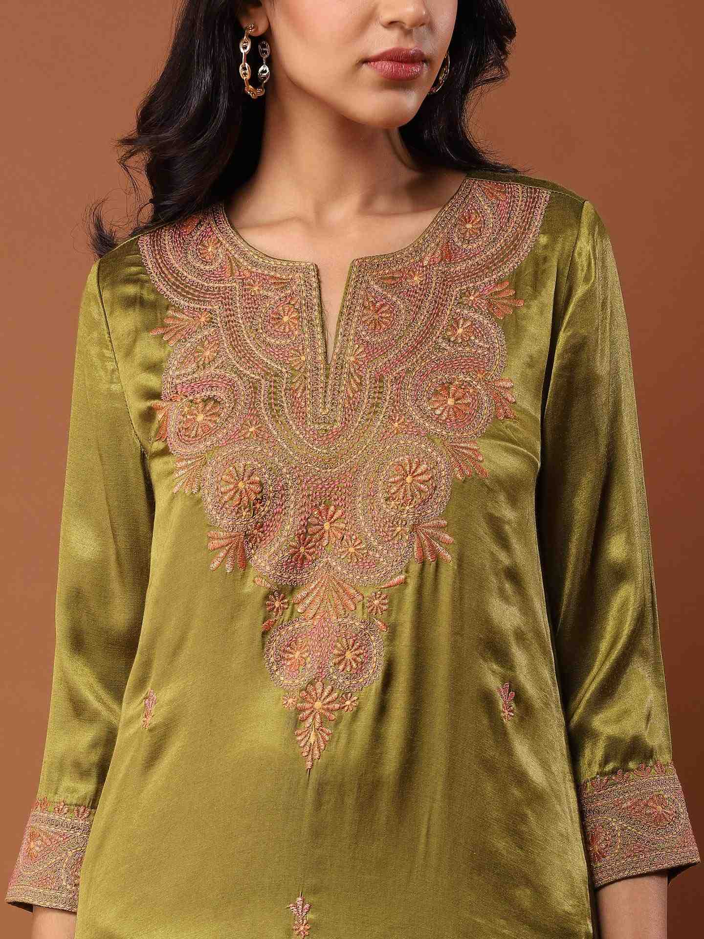 Olive Solid Suit Set