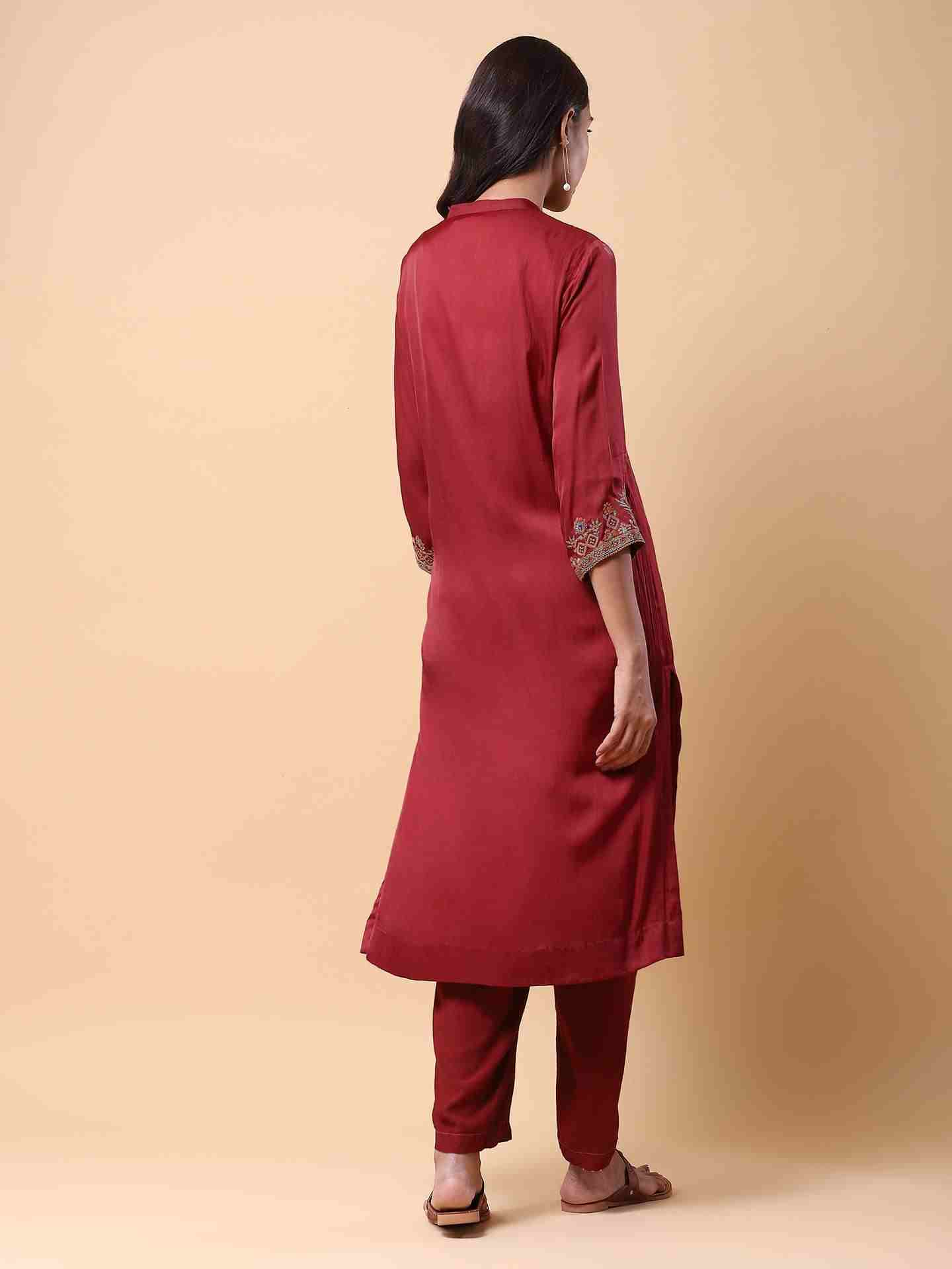 Red Aalia Suit Set