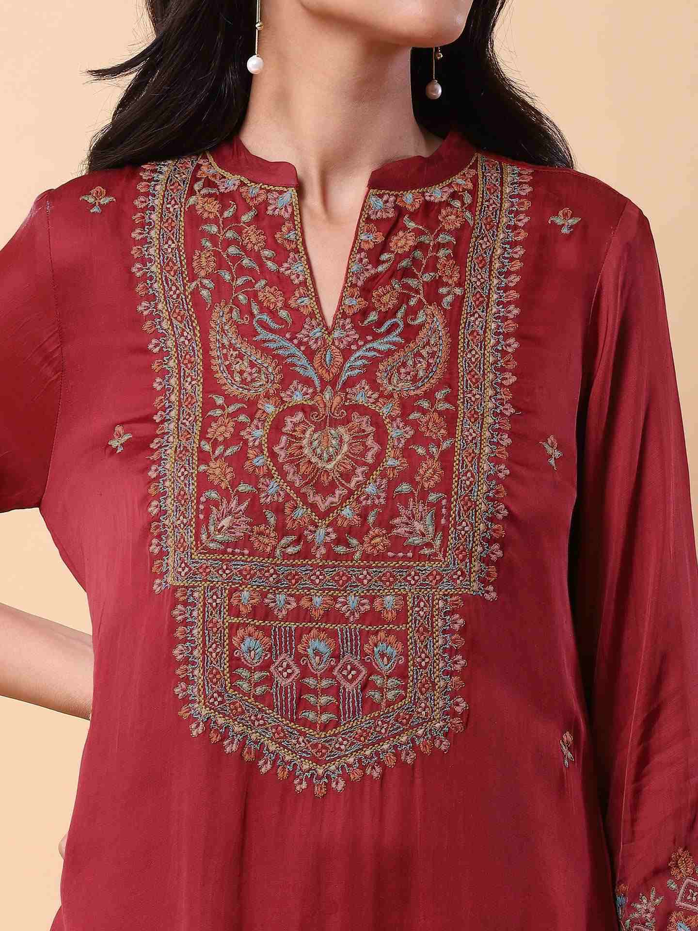Red Aalia Suit Set