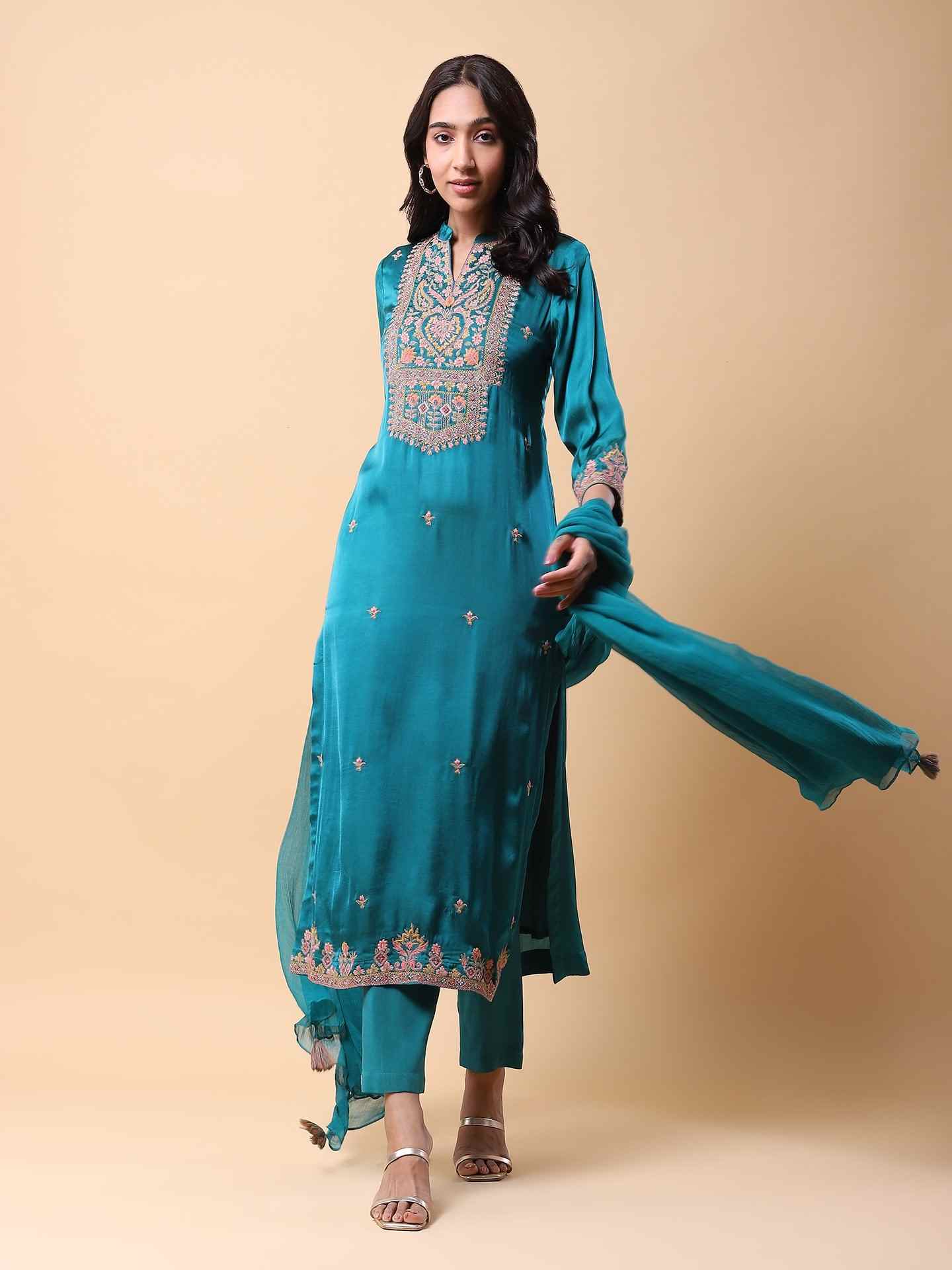 Teal Aalia Suit Set