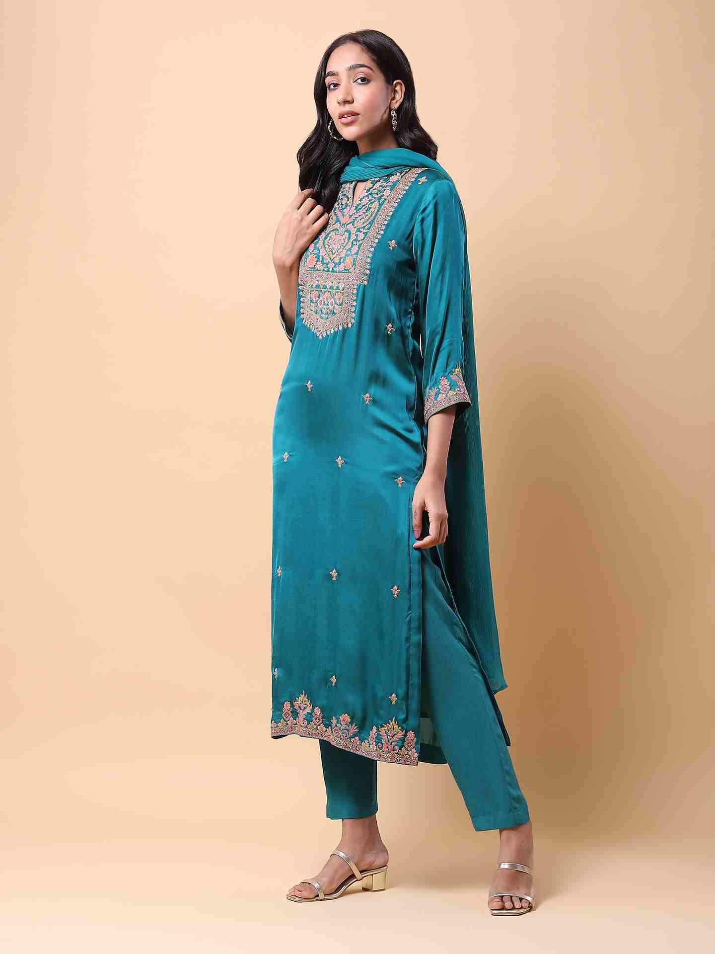 Teal Aalia Suit Set