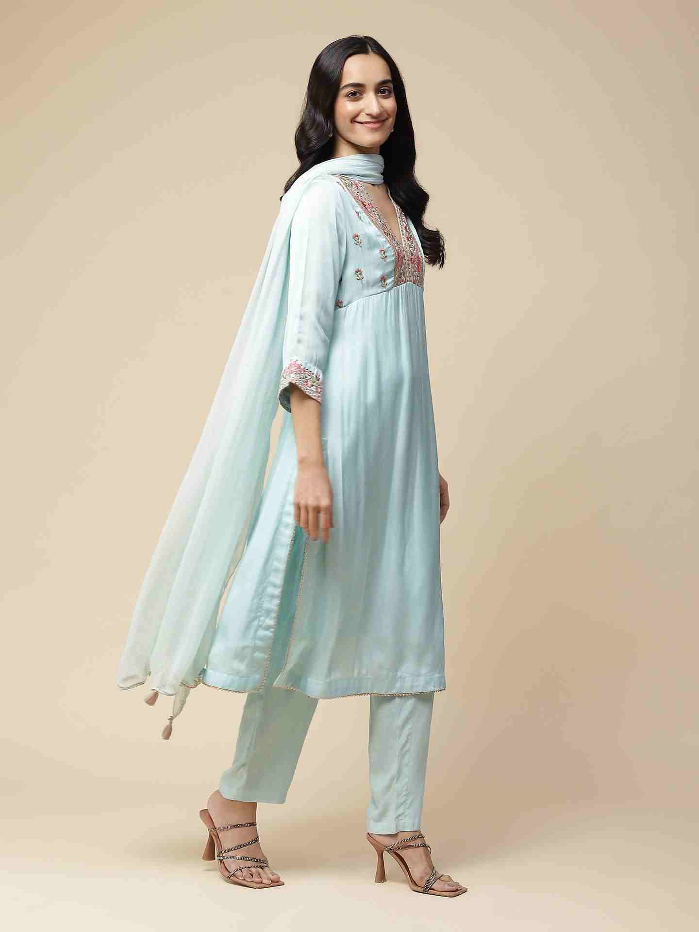 Blue Vitika Suit Set