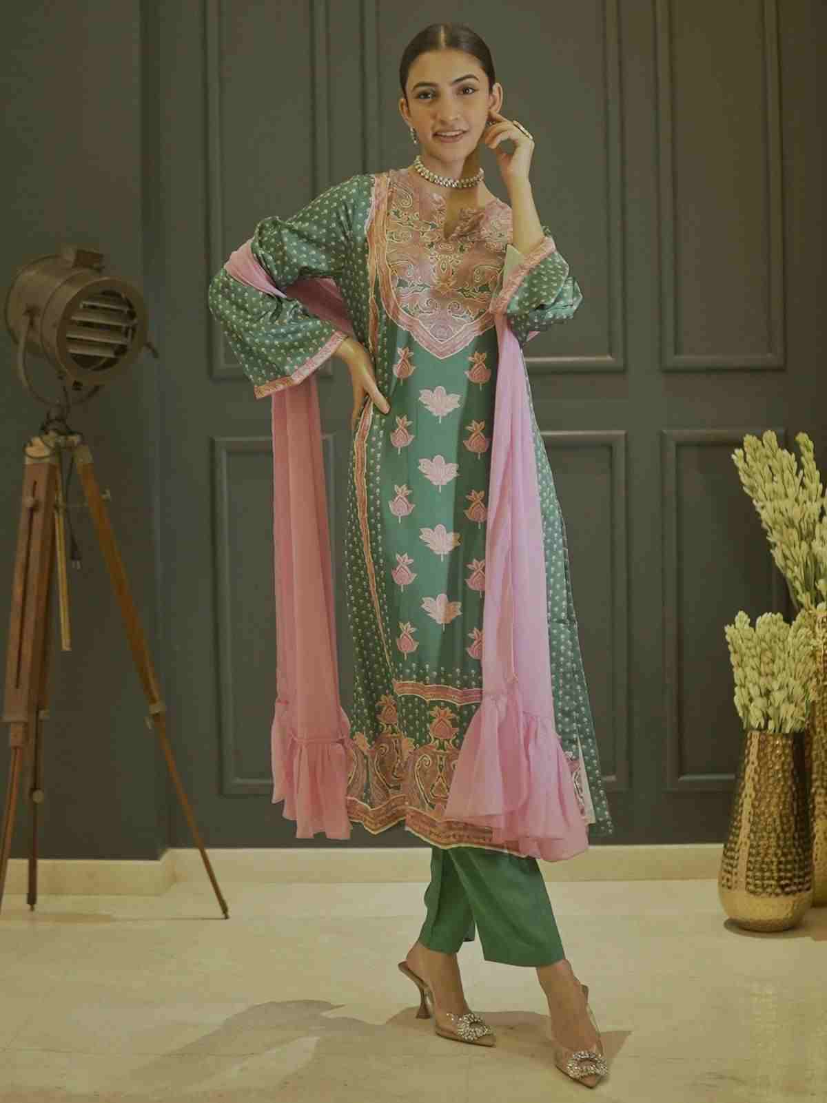 Jade Green Abeer Suit Set