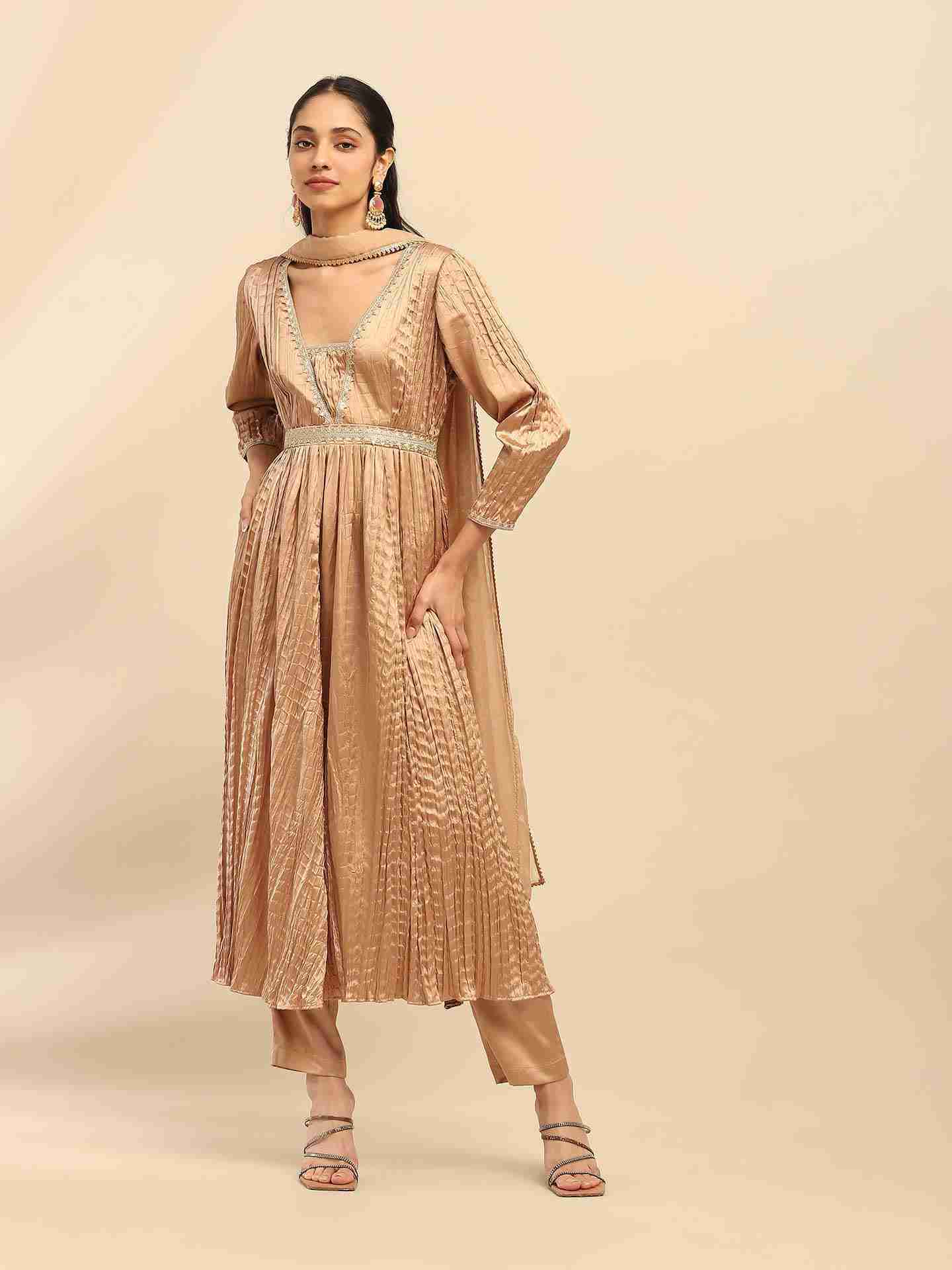 Metallic Delphia Solid Suit Set