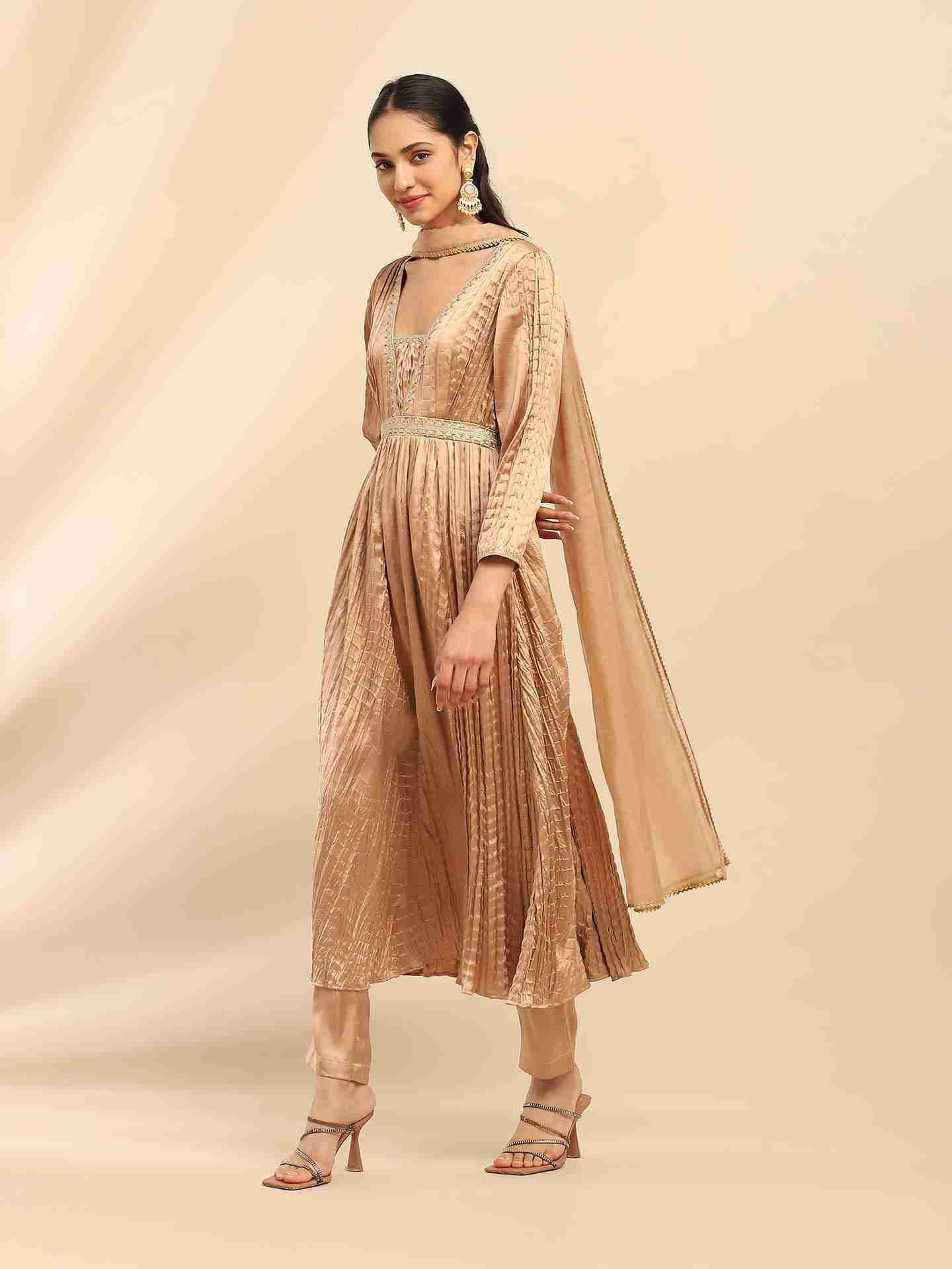 Metallic Delphia Solid Suit Set