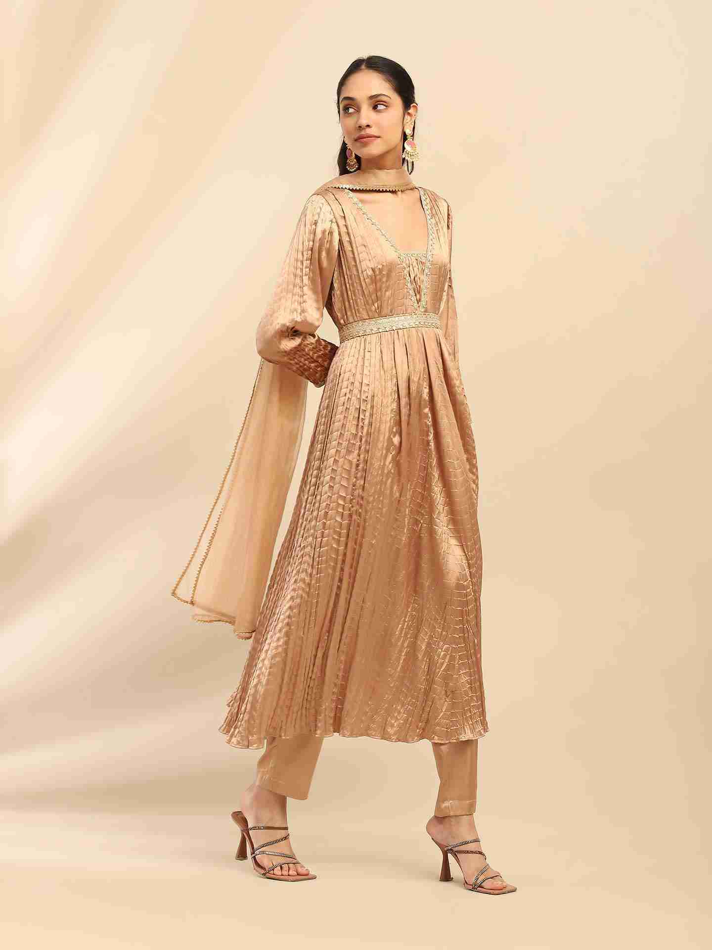 Metallic Delphia Solid Suit Set