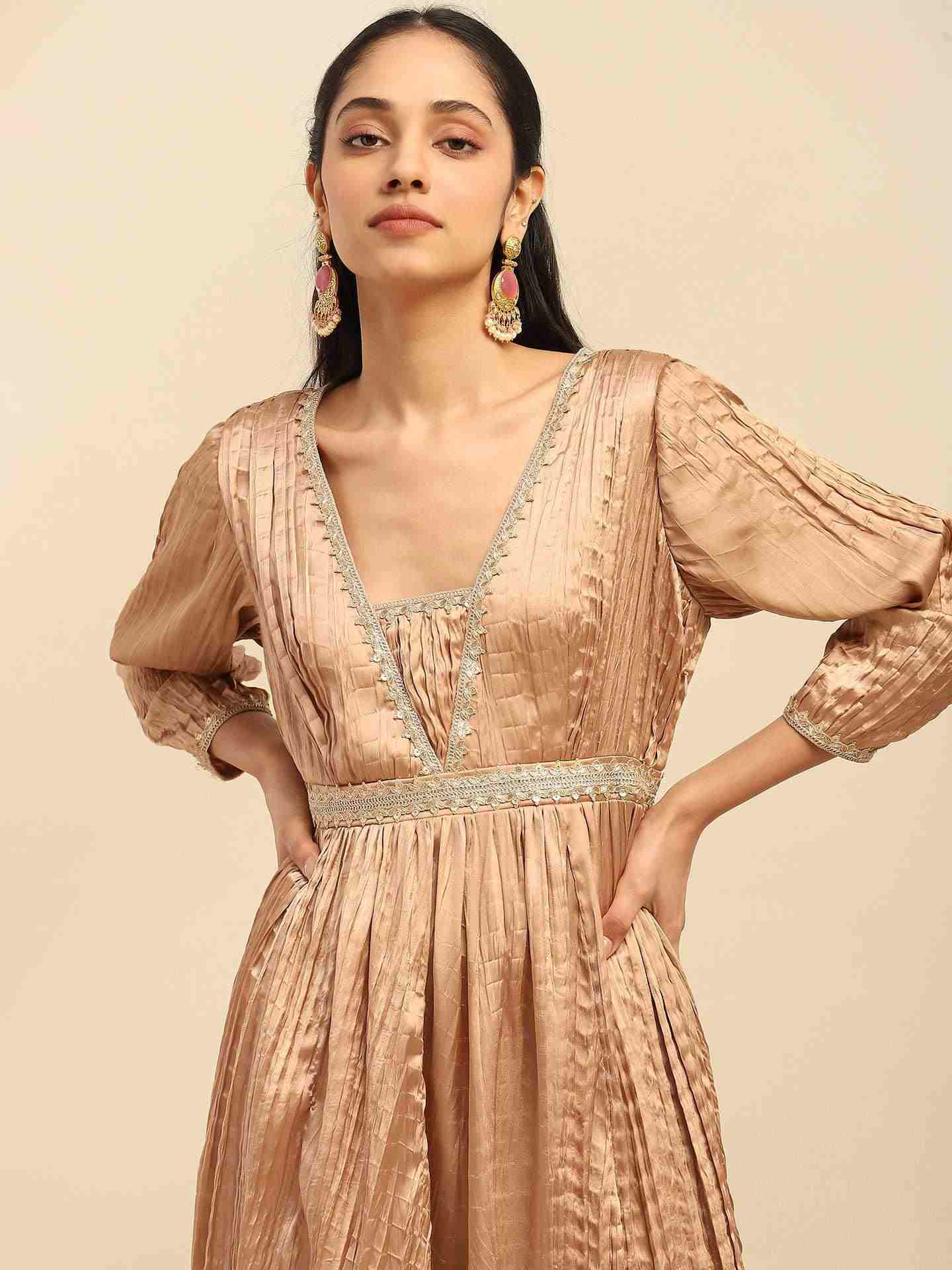 Metallic Delphia Solid Suit Set