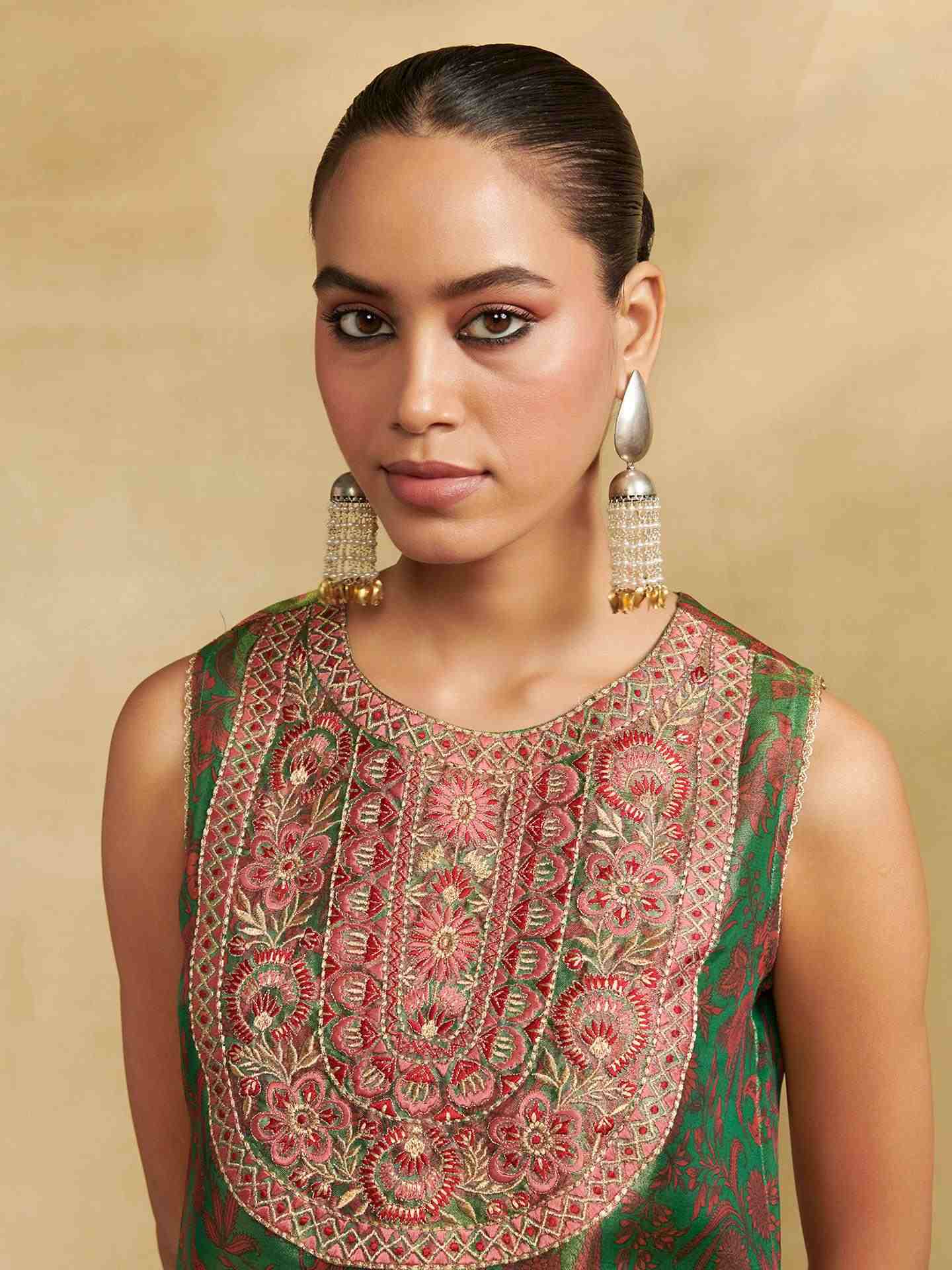 Green Tissue Festive Suit Set
