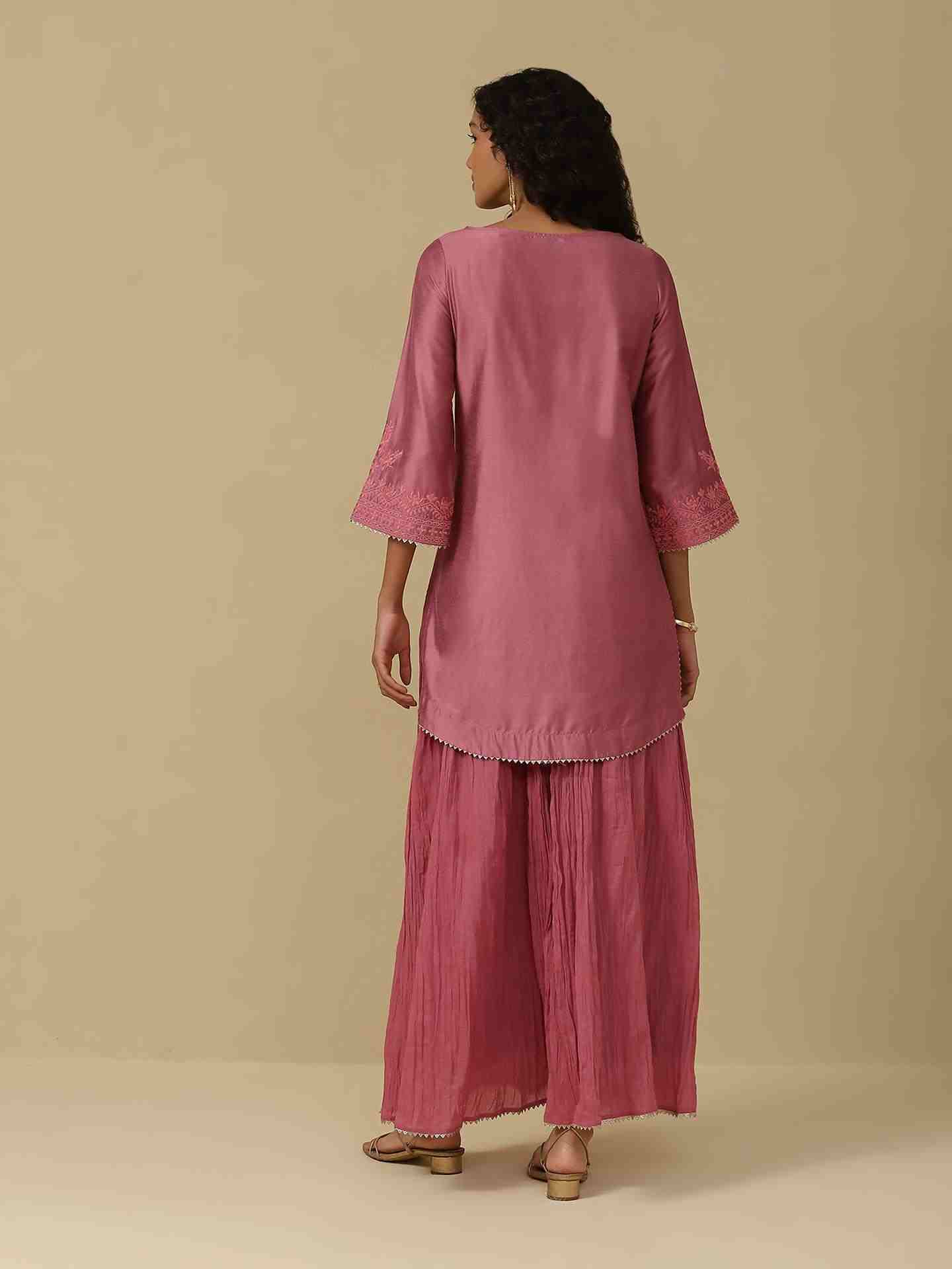 Pink Firosa Festive Sharara Suit