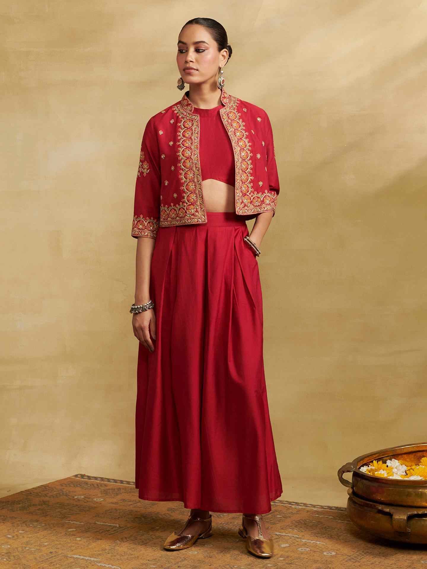 Wine Hiranmayi Festive Suit Set