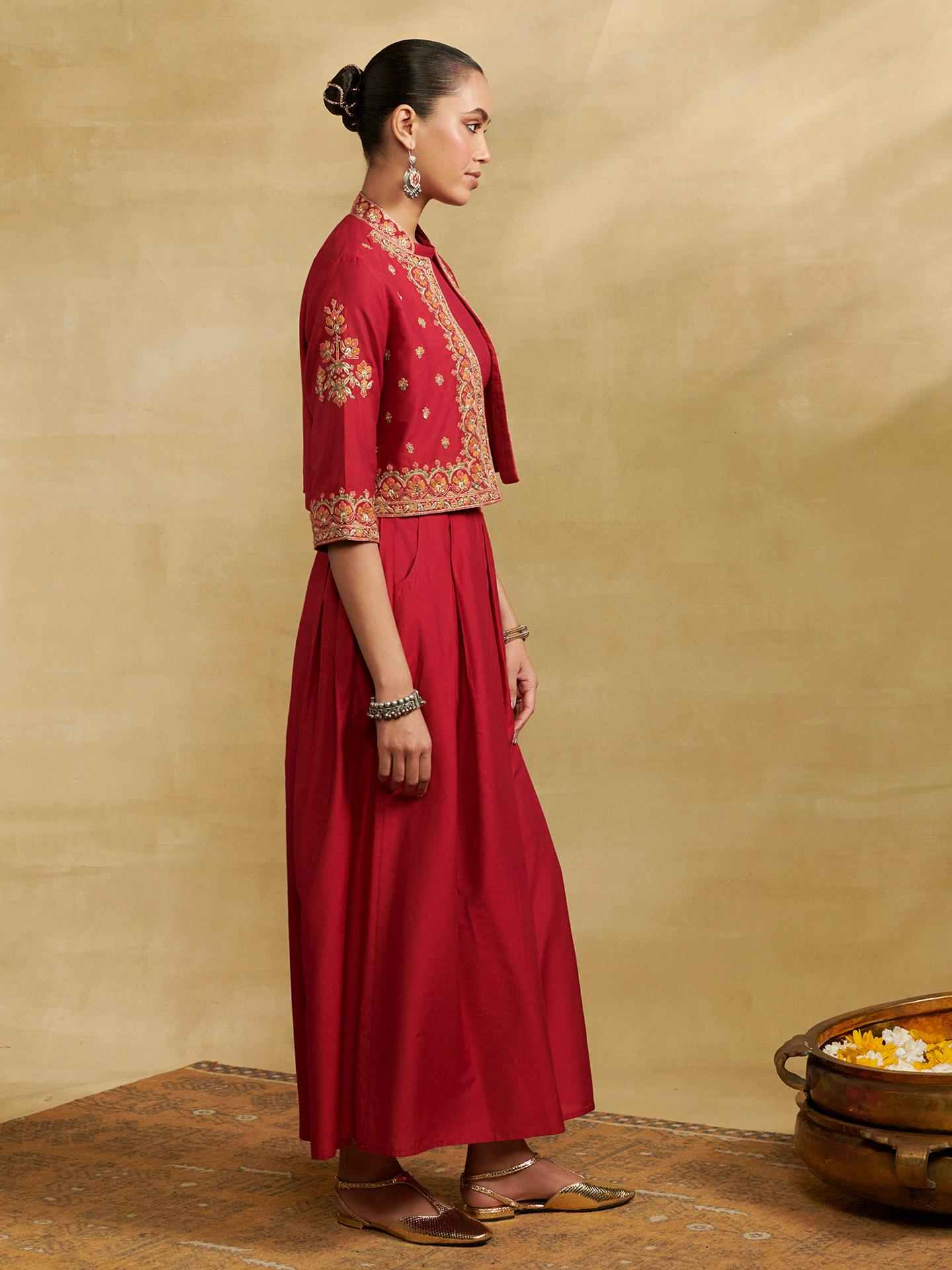 Wine Hiranmayi Festive Suit Set
