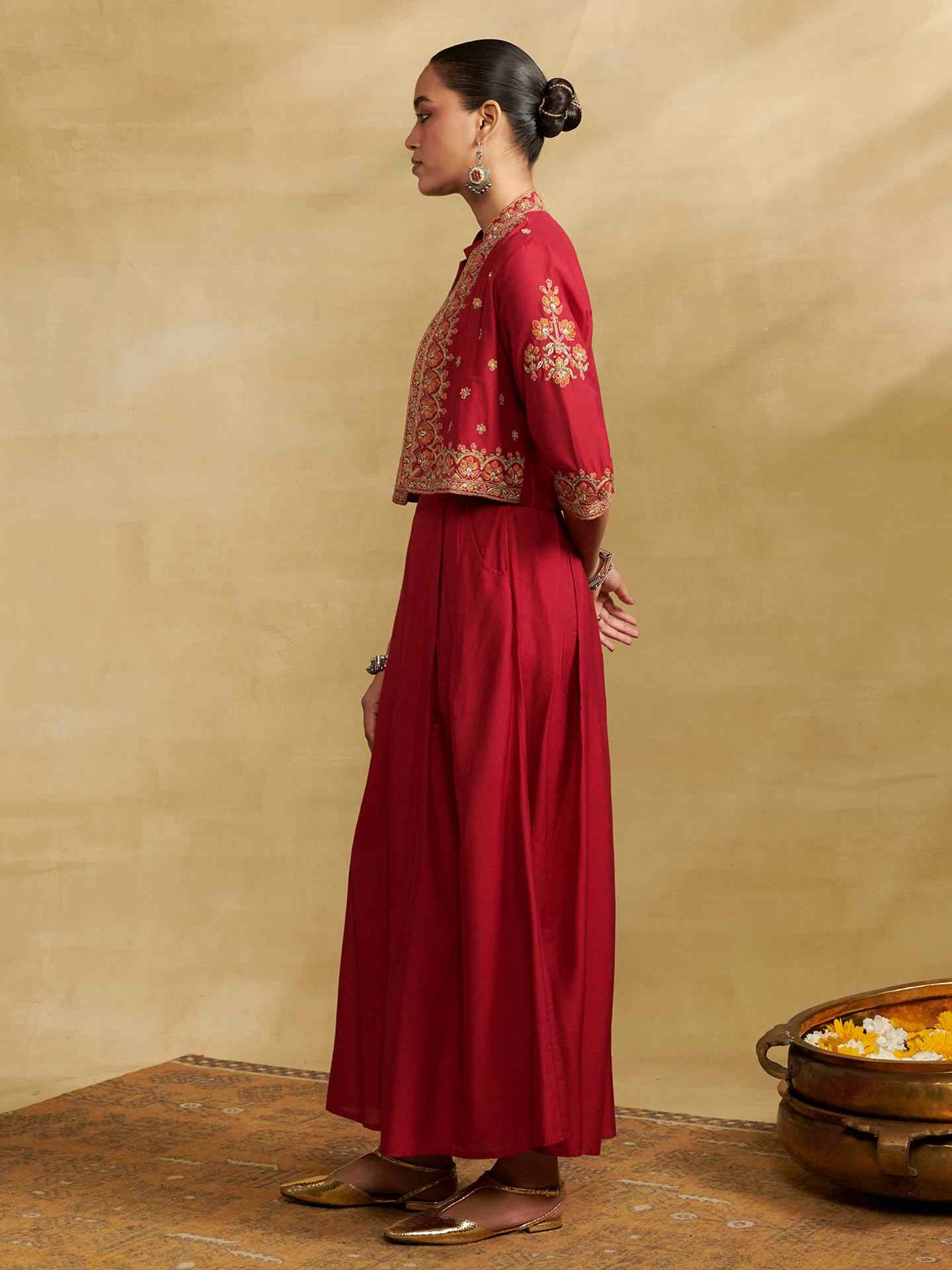 Wine Hiranmayi Festive Suit Set