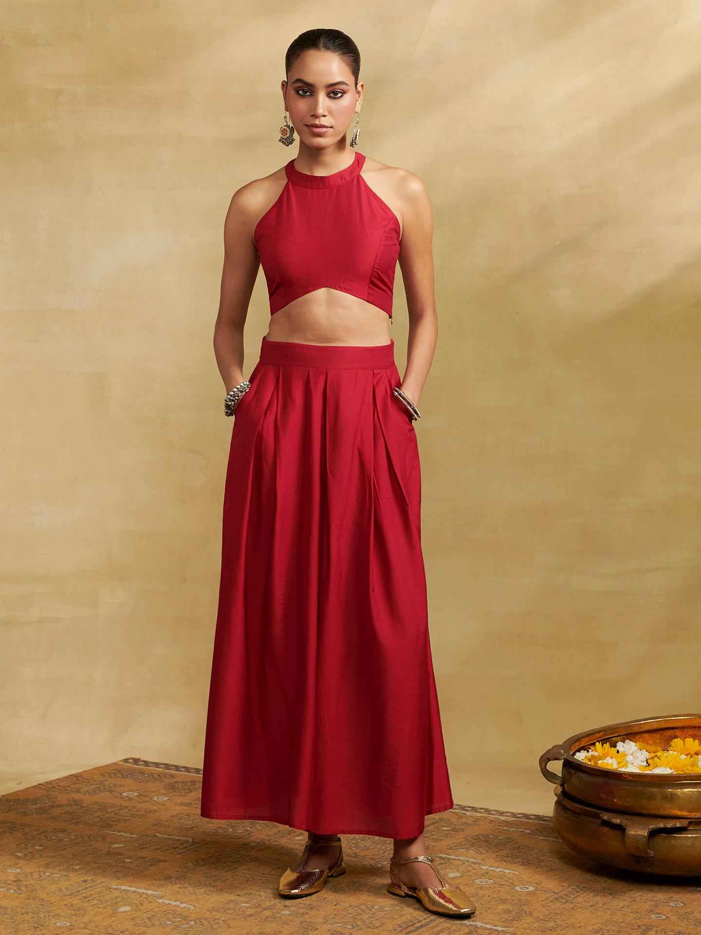 Wine Hiranmayi Festive Suit Set