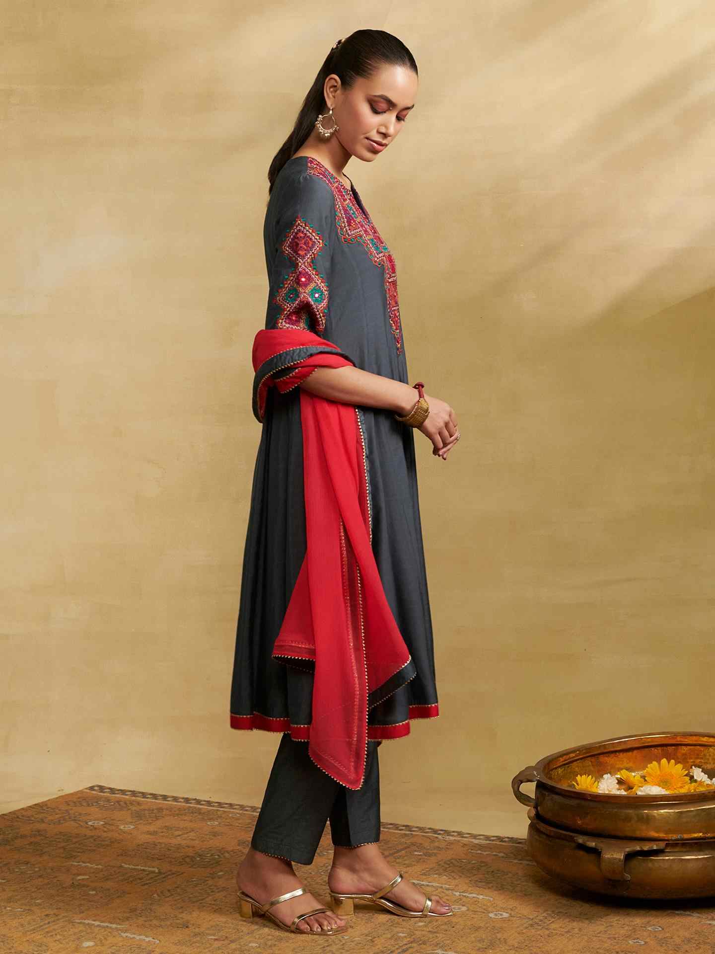 Grey Naila Festive  
 Suit Set