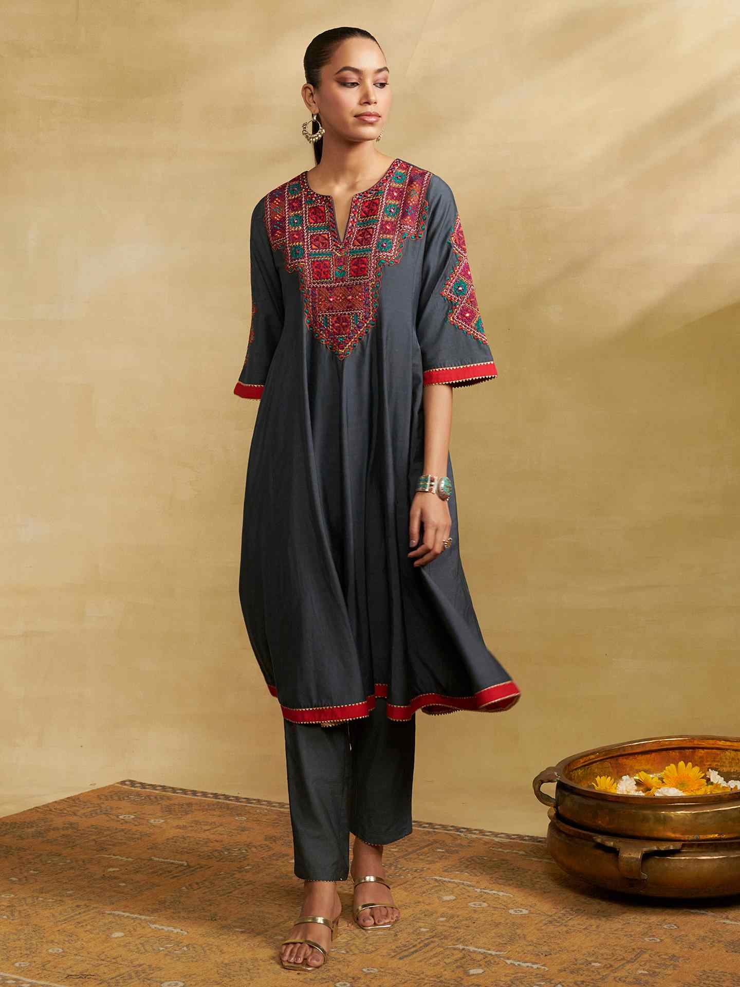 Grey Naila Festive  
 Suit Set