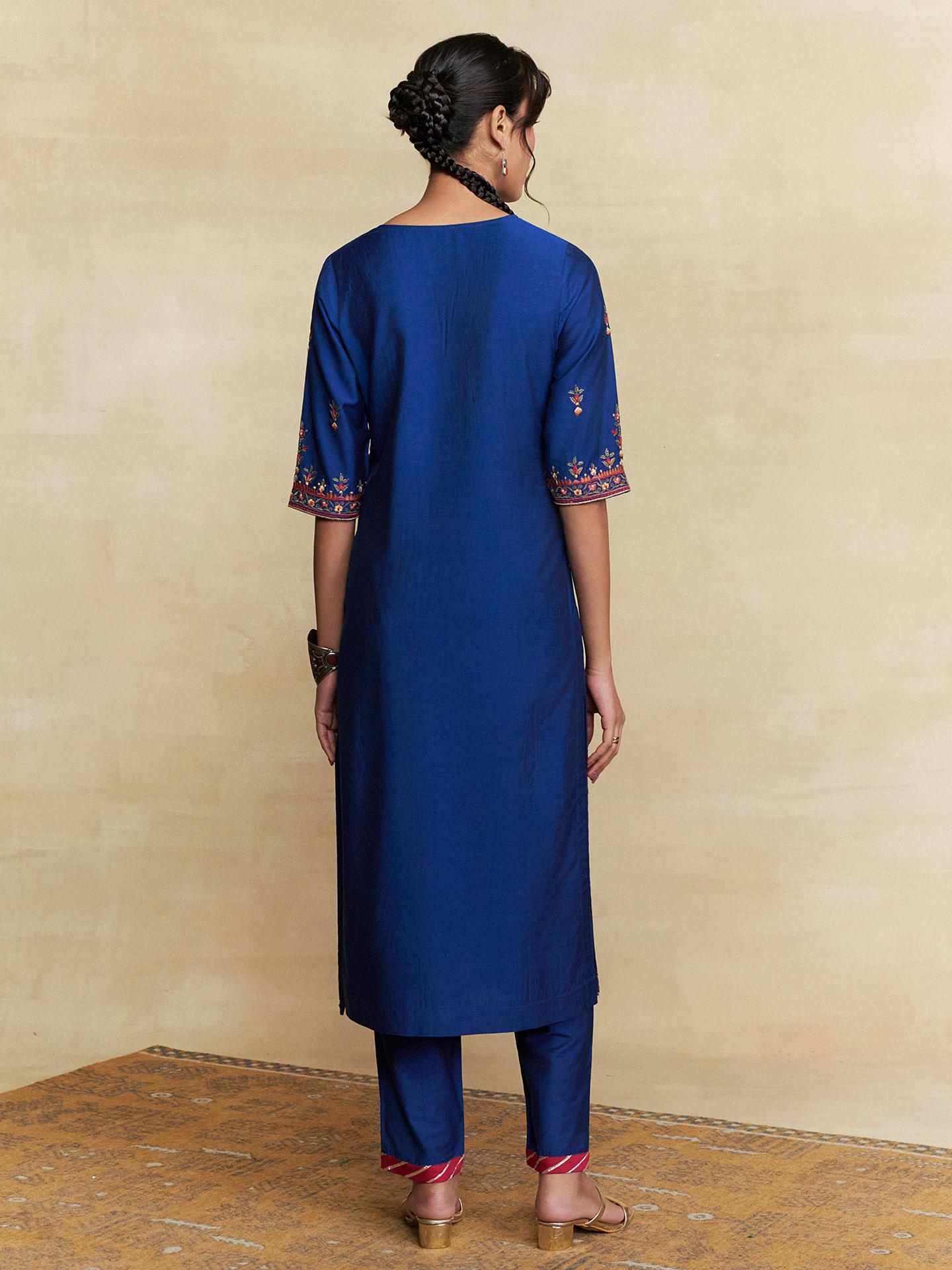 Blue Pearl Petal Solid Suit Set
