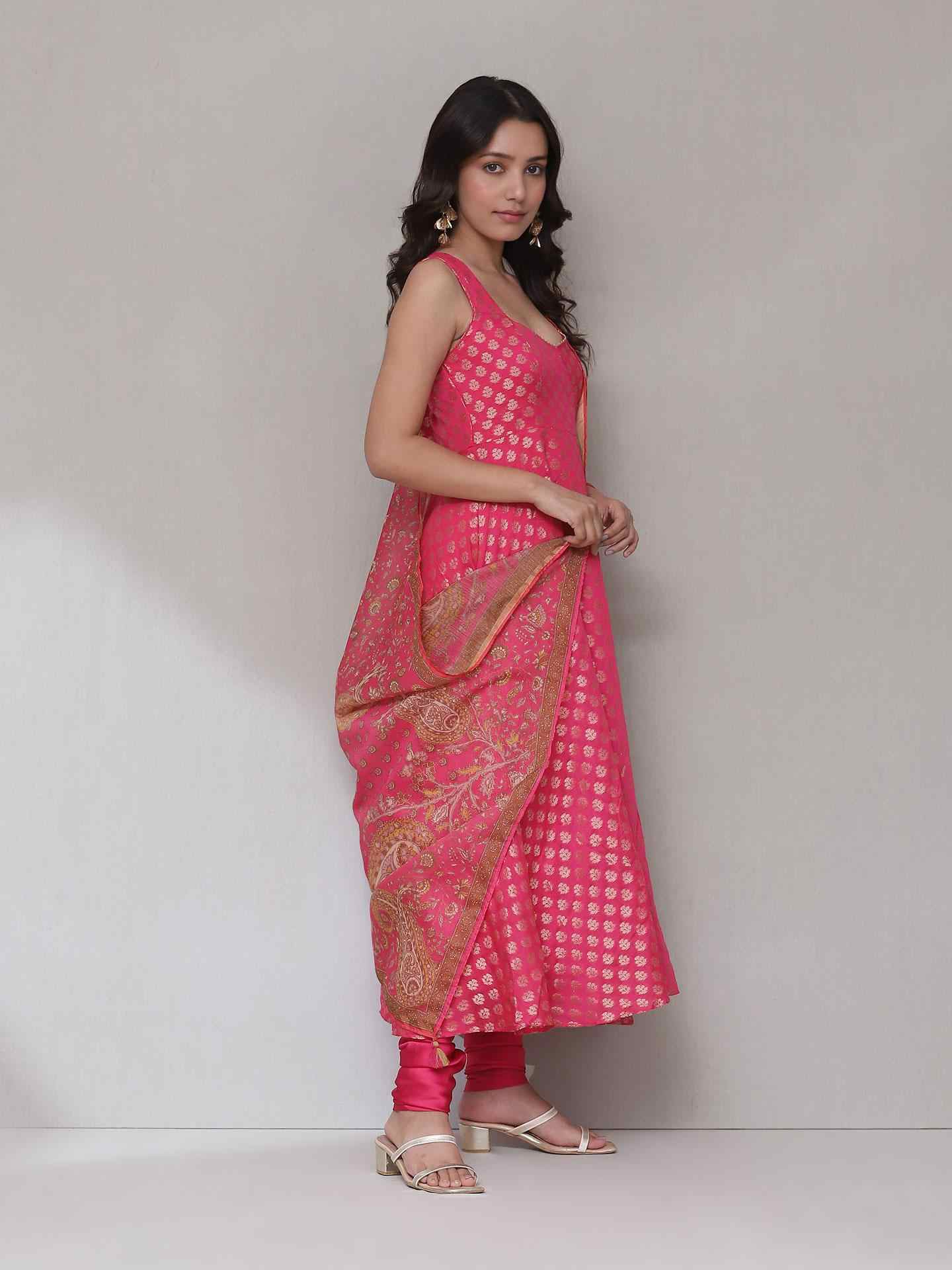 Magenta Neiza Anarkali Suit