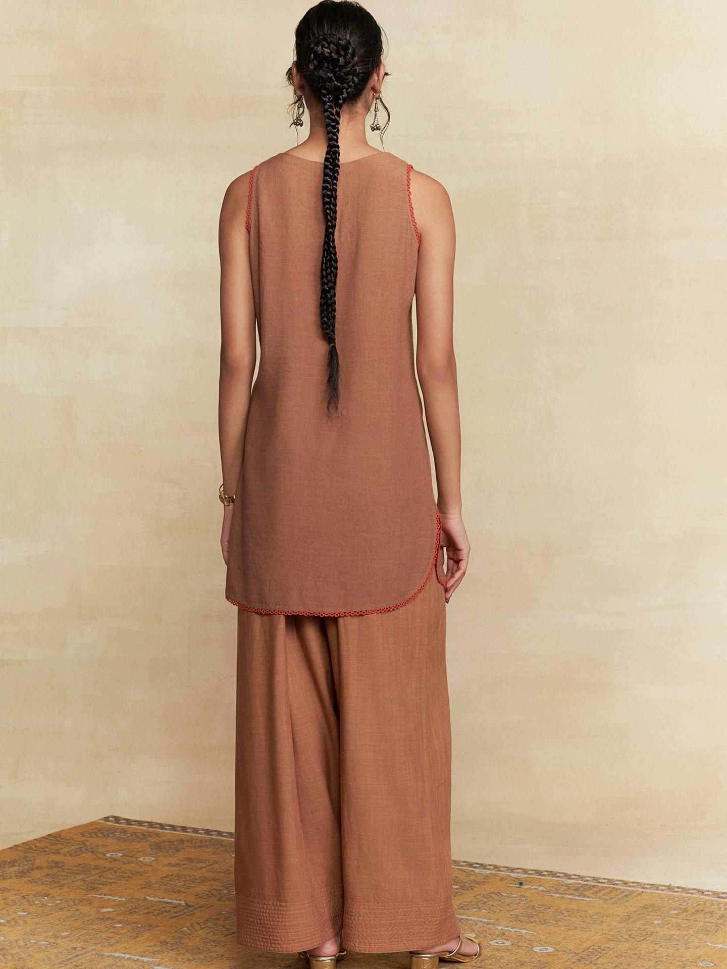 Brown Ridhi Solid Suit Set