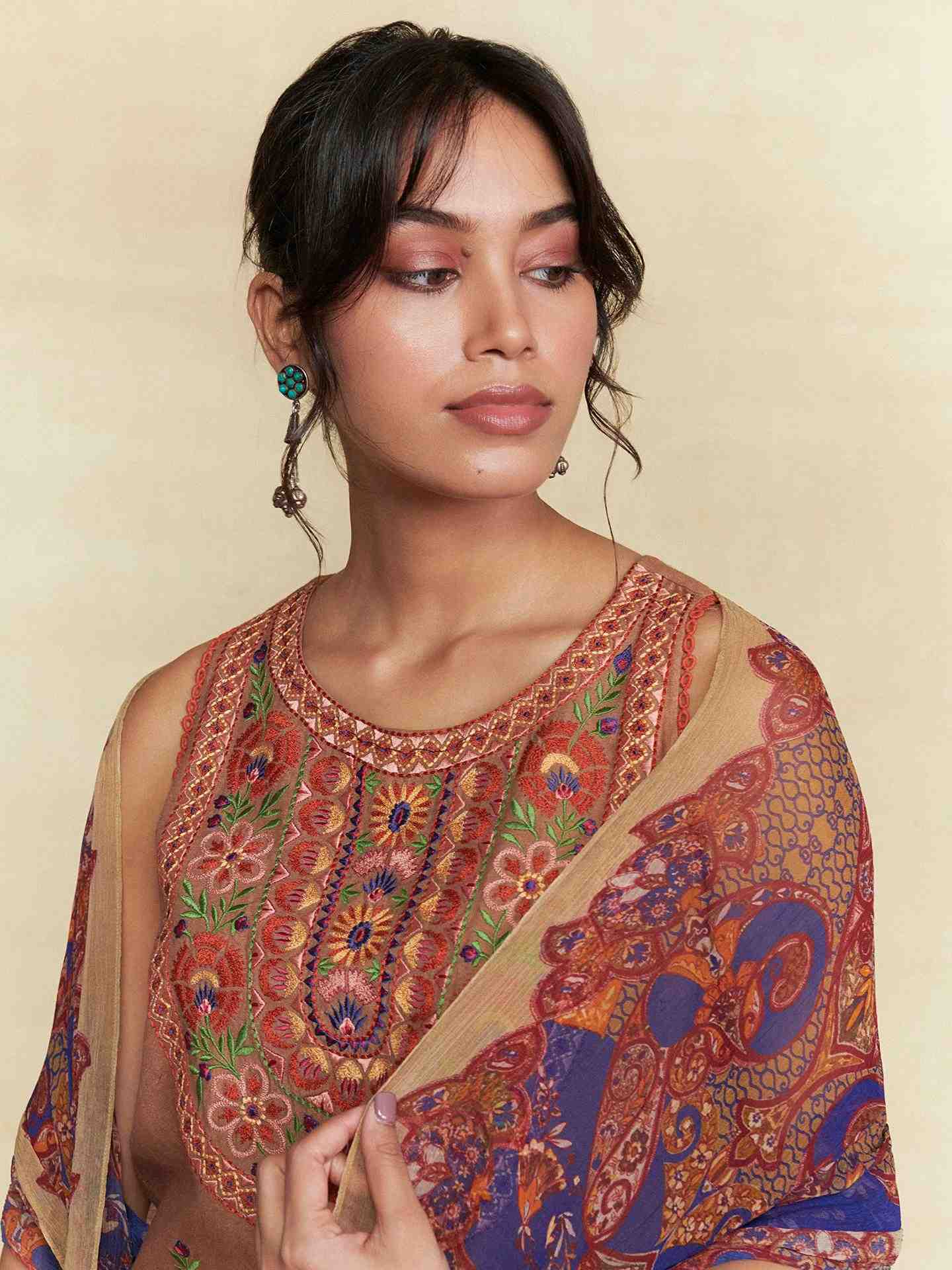 Brown Ridhi Solid Suit Set