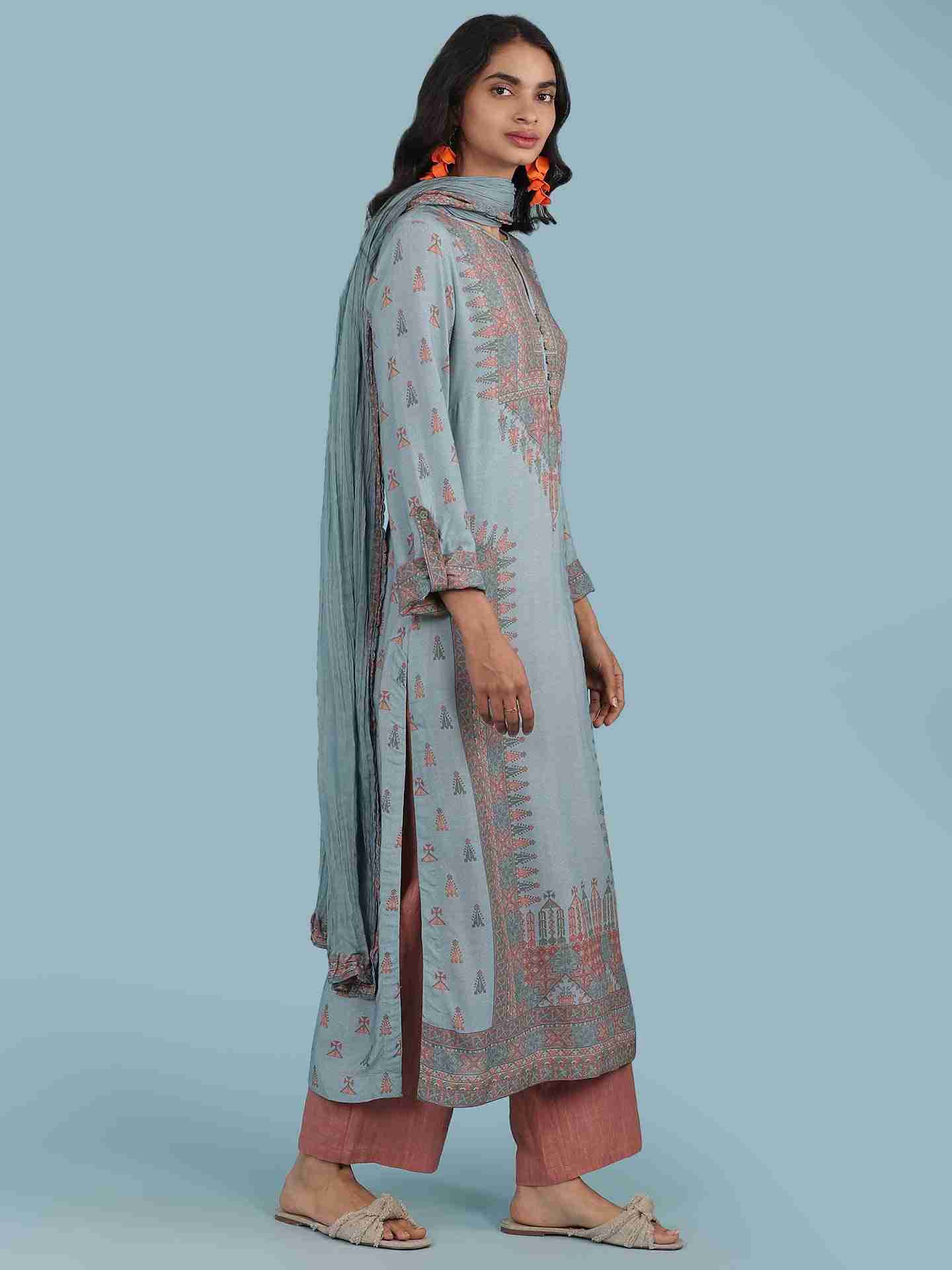 Sky Blue Gunj Suit Set