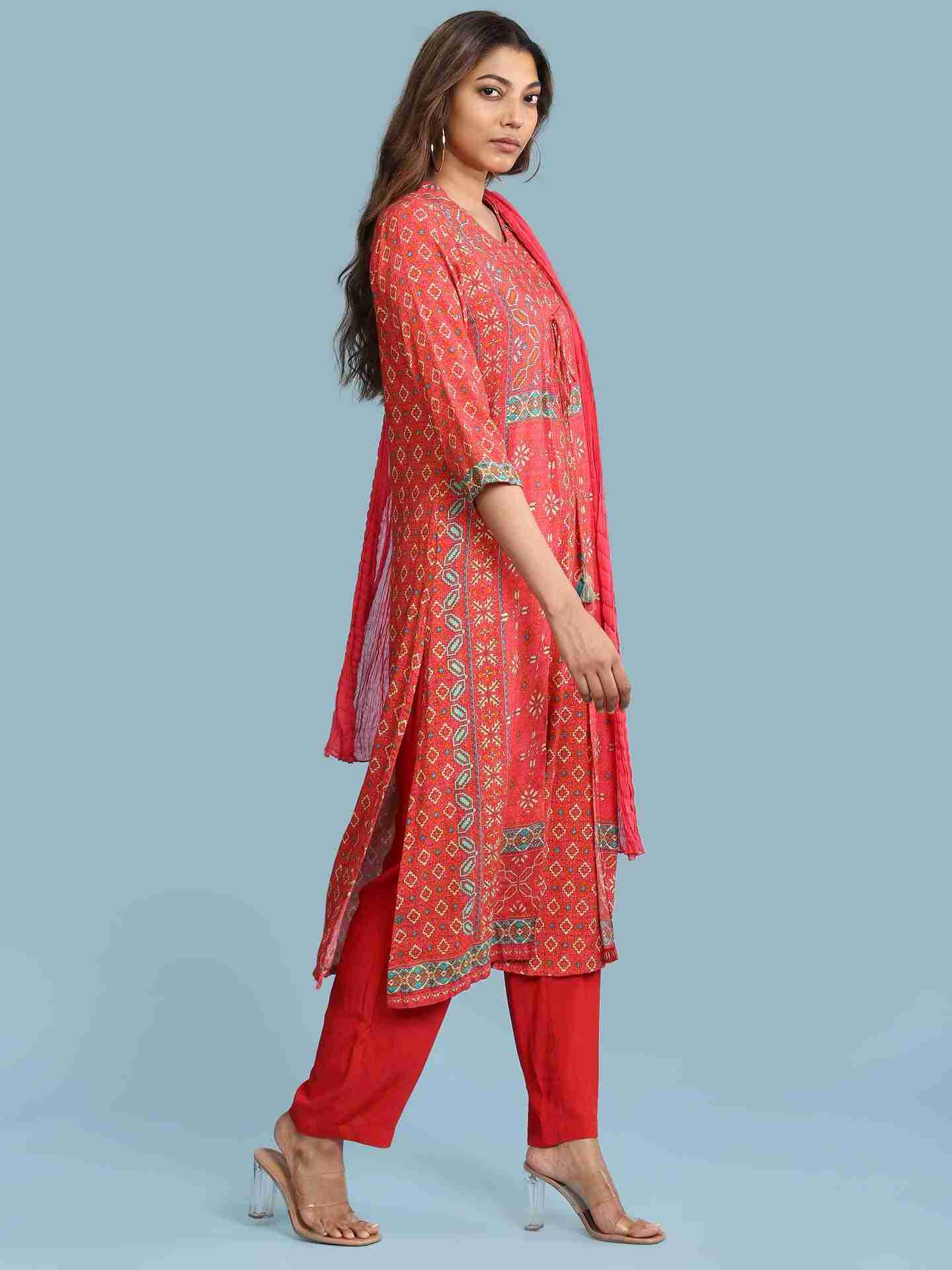 Red Ramosa Suit Set