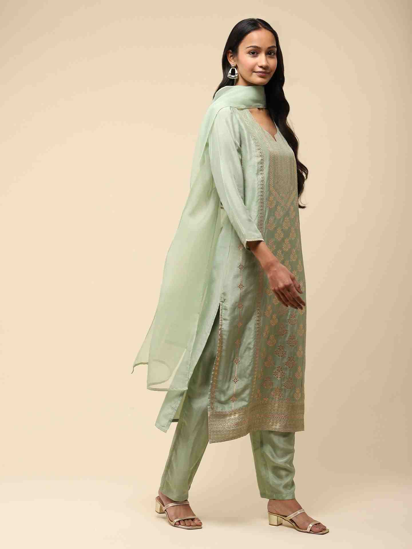 Green Rushaan Suit Set