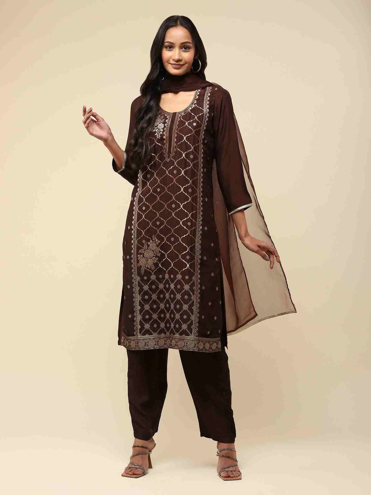 Brown Rushaan Suit Set