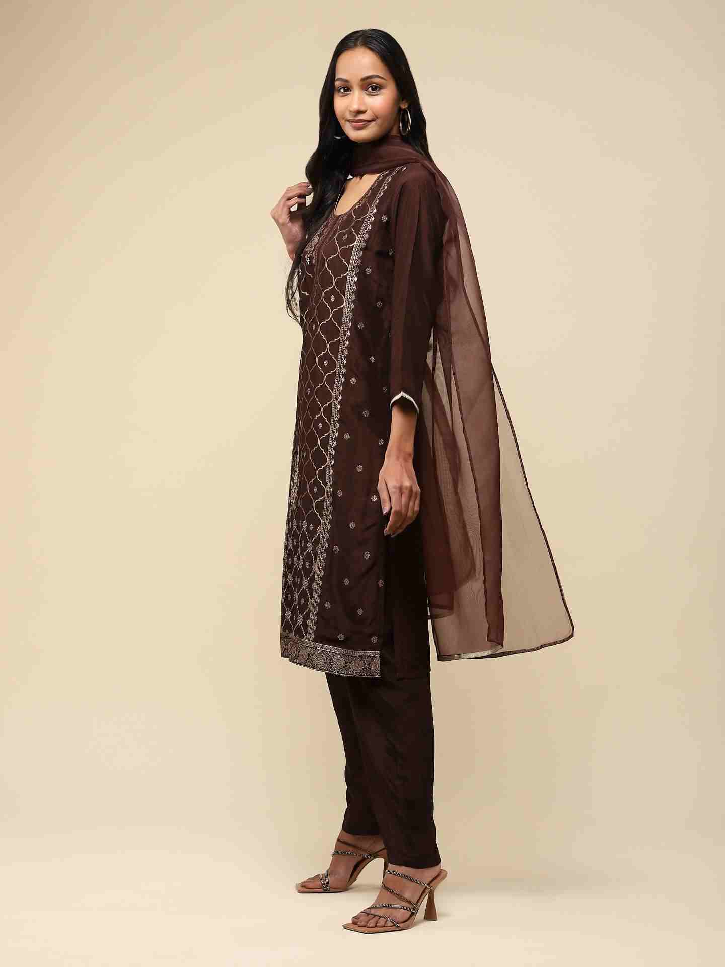 Brown Rushaan Suit Set